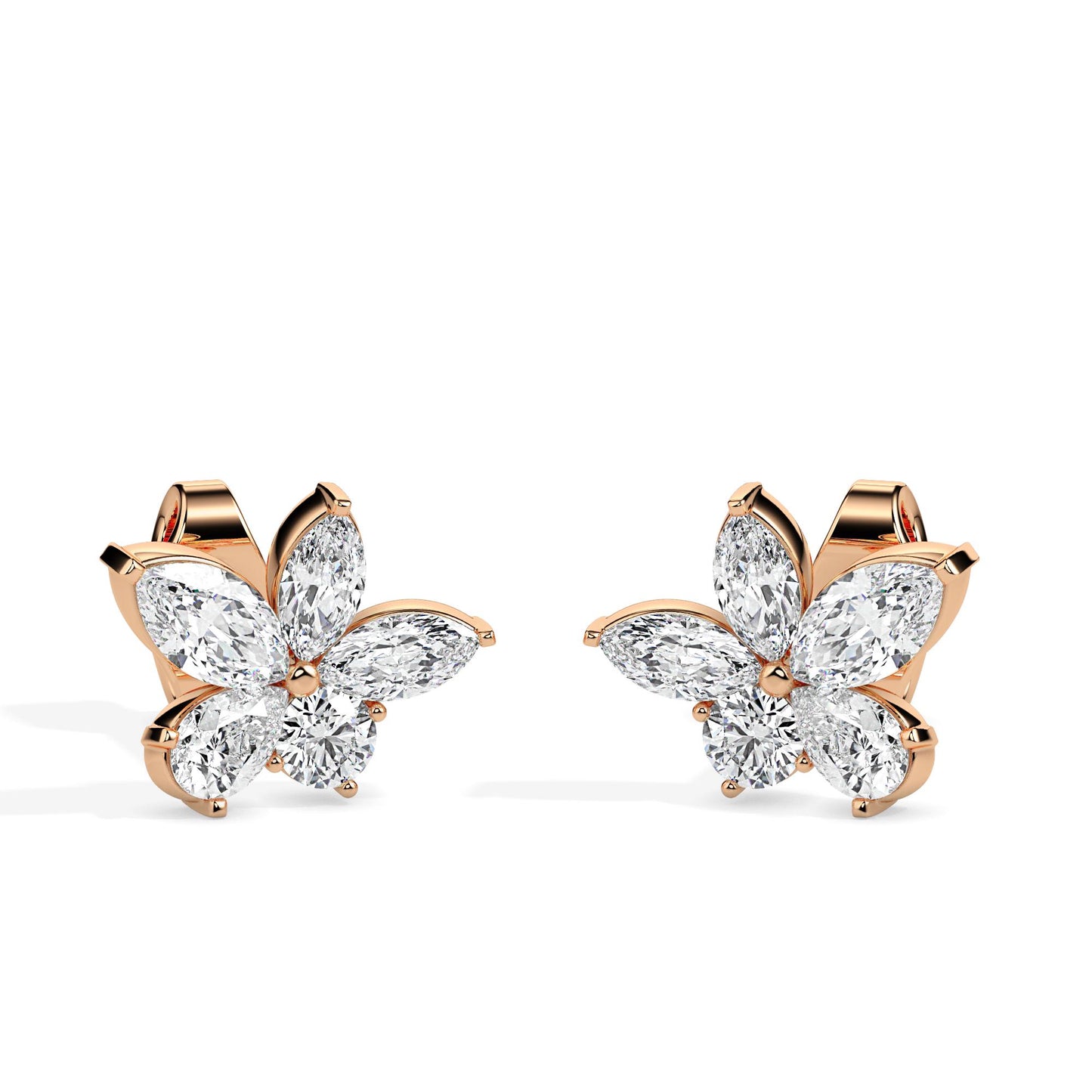 Floral Bloom Diamond Stud Earrings
