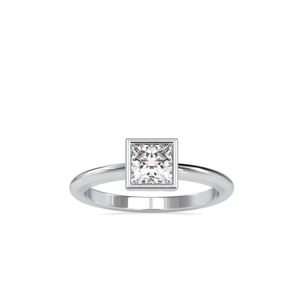 Princess Cut Bezel Set Ring