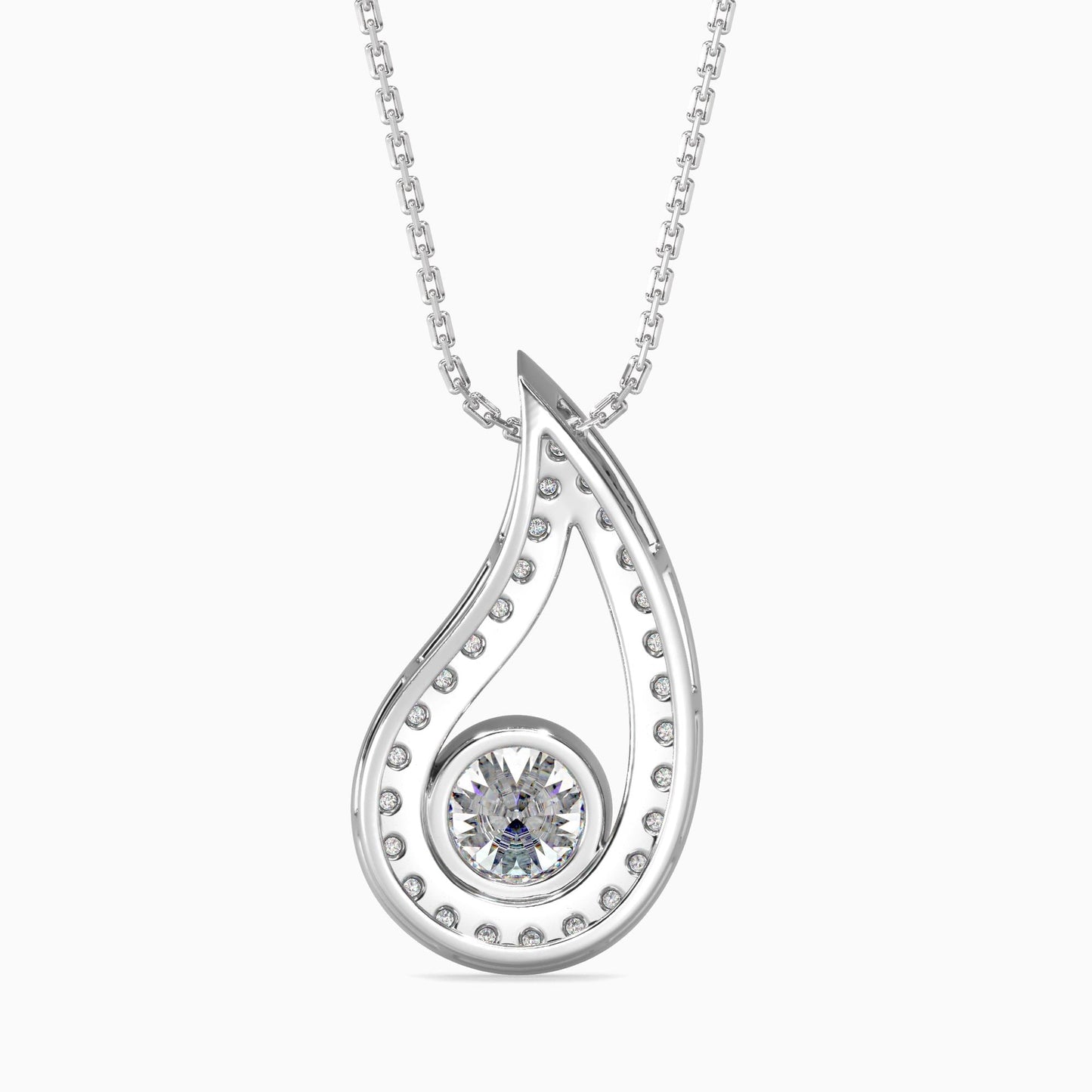 Teardrop Diamond Pendant Necklace