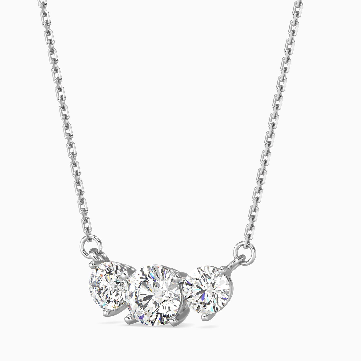 Three Stone Diamond Necklace