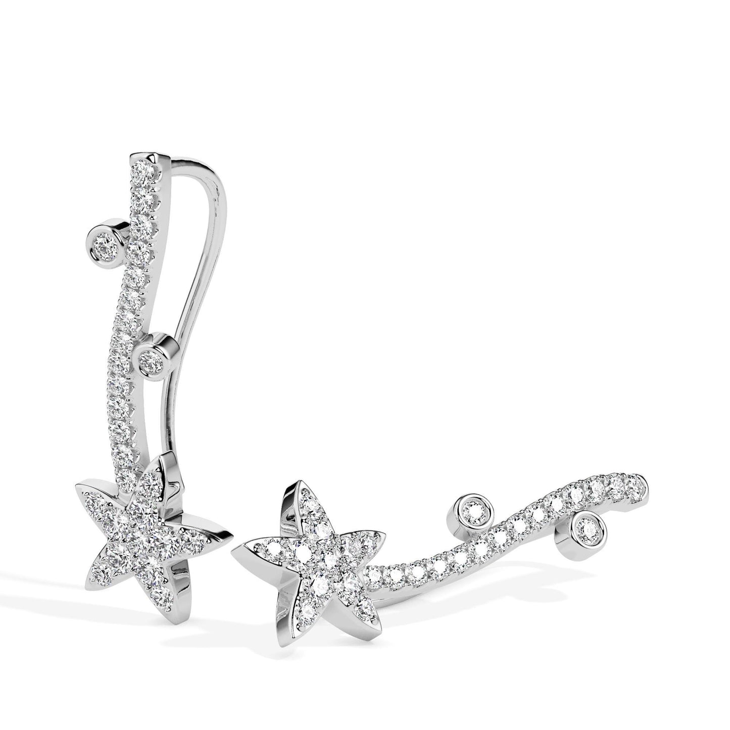 Shooting Star Diamond Climber Earrings