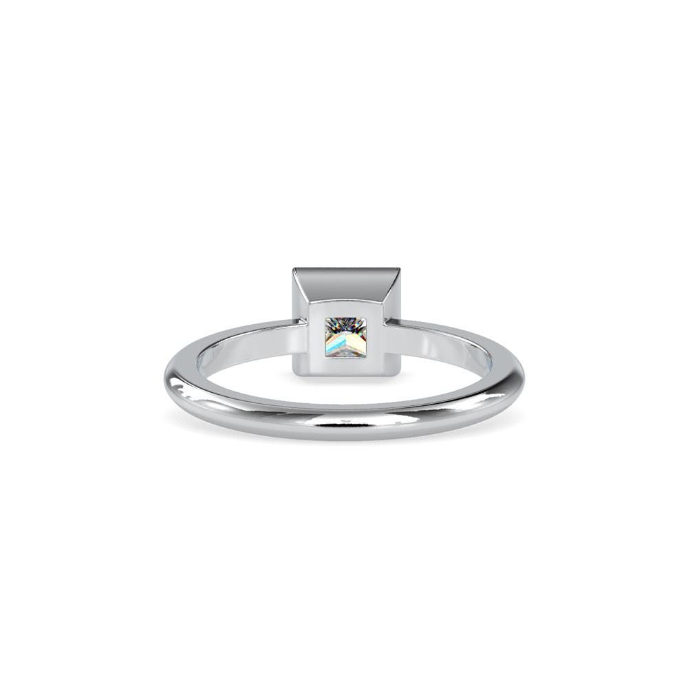 Princess Cut Bezel Set Ring