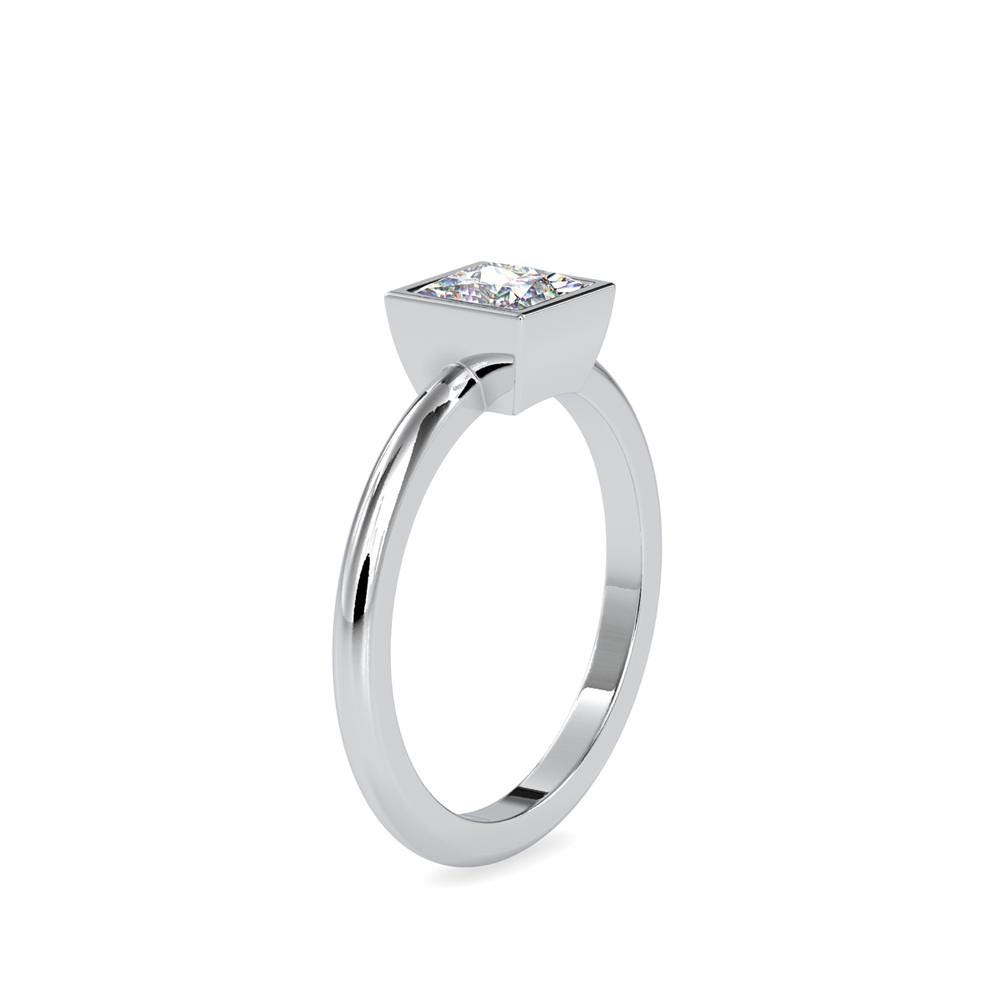 Princess Cut Bezel Set Ring