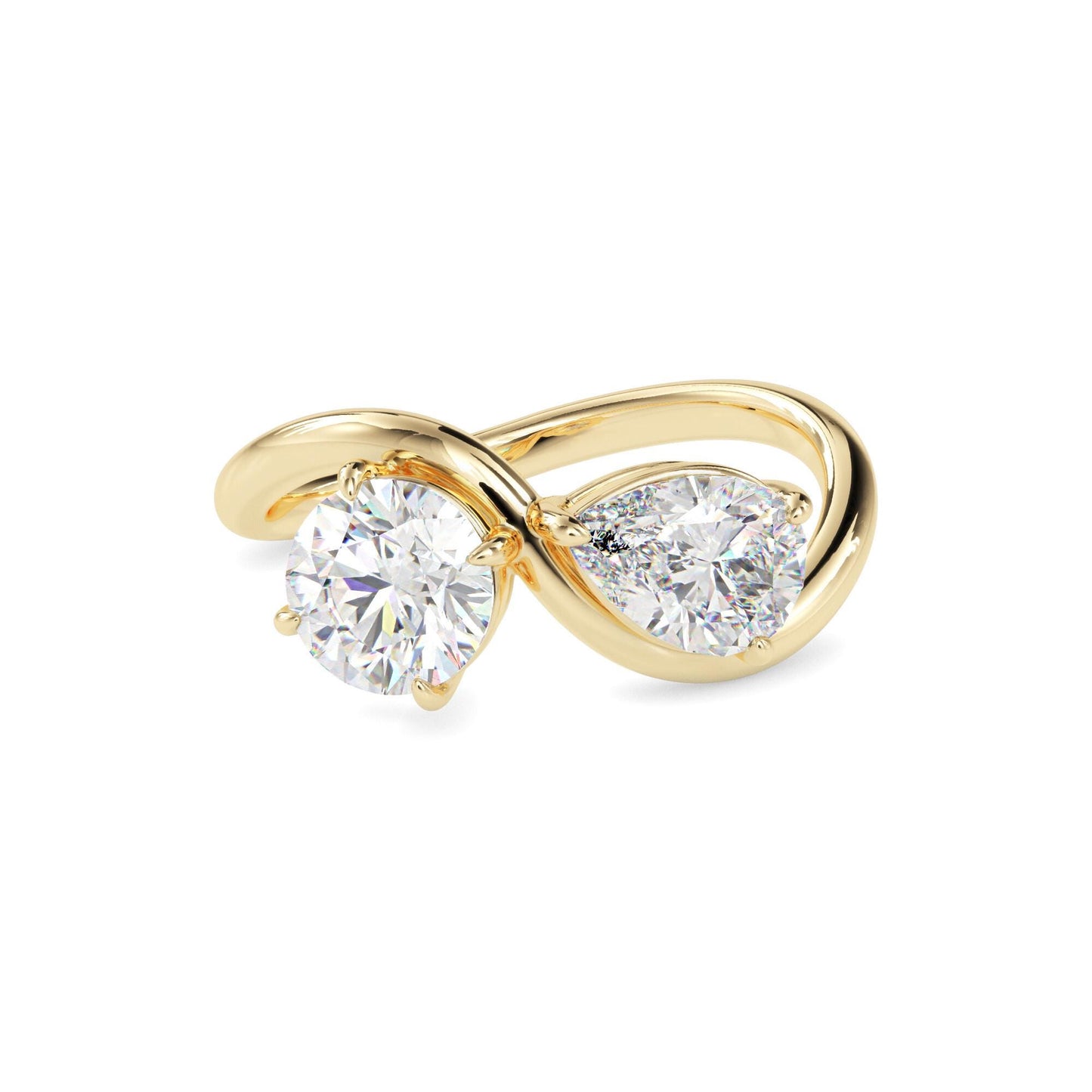 Round & Pear Cut Toi et Moi Ring
