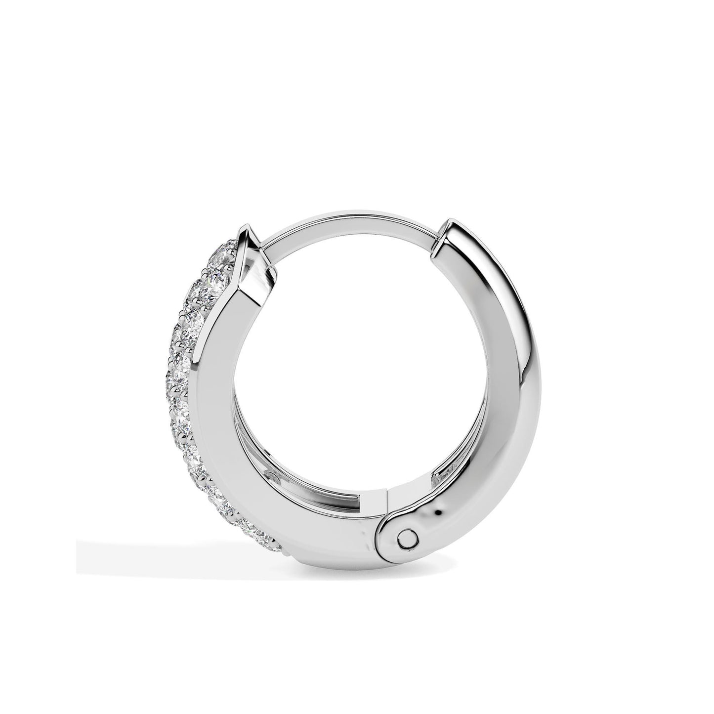 Pave Diamond Huggie Hoop Earrings