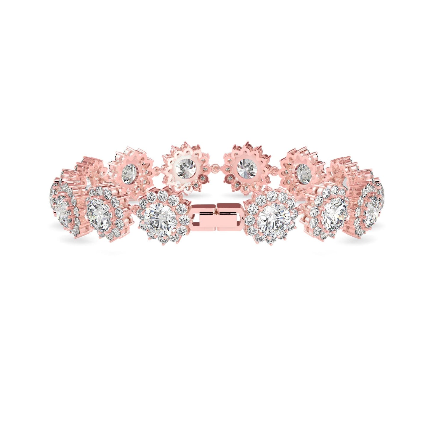 Floral Halo Diamond Bracelet