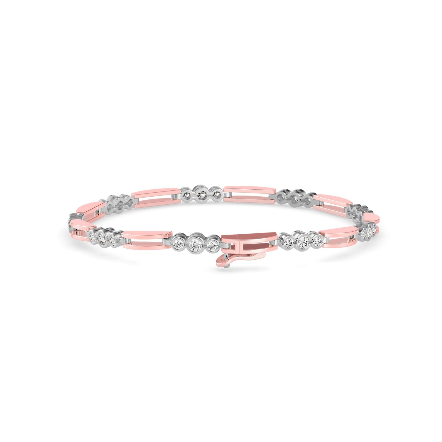 Modern Dual Bar Diamond Tennis Bracelet