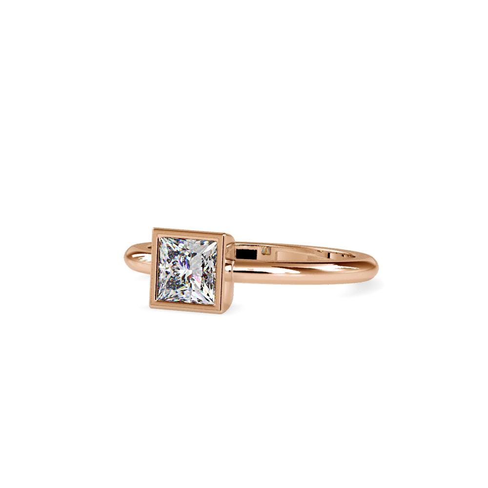 Princess Cut Bezel Set Ring