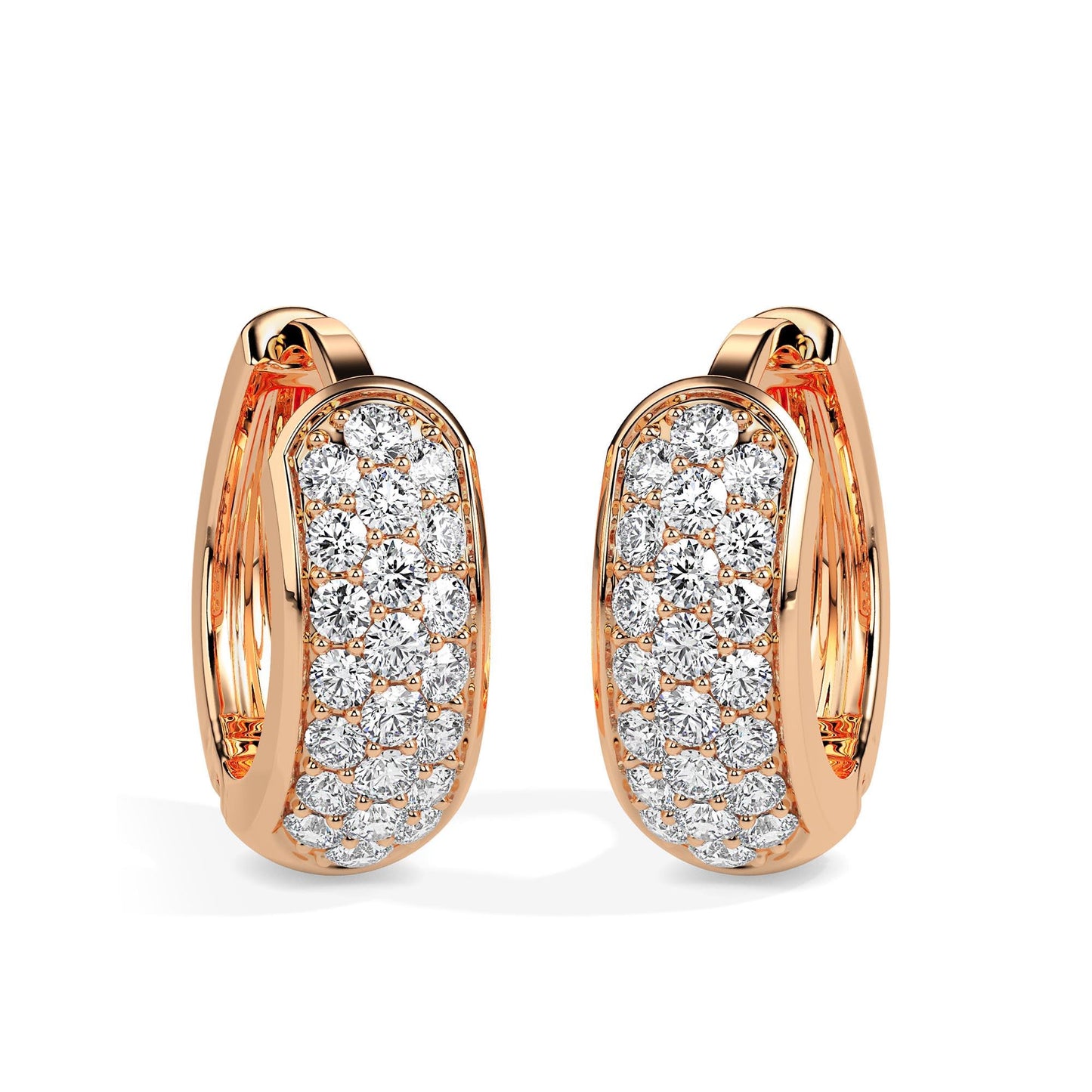 Pave Diamond Huggie Hoop Earrings