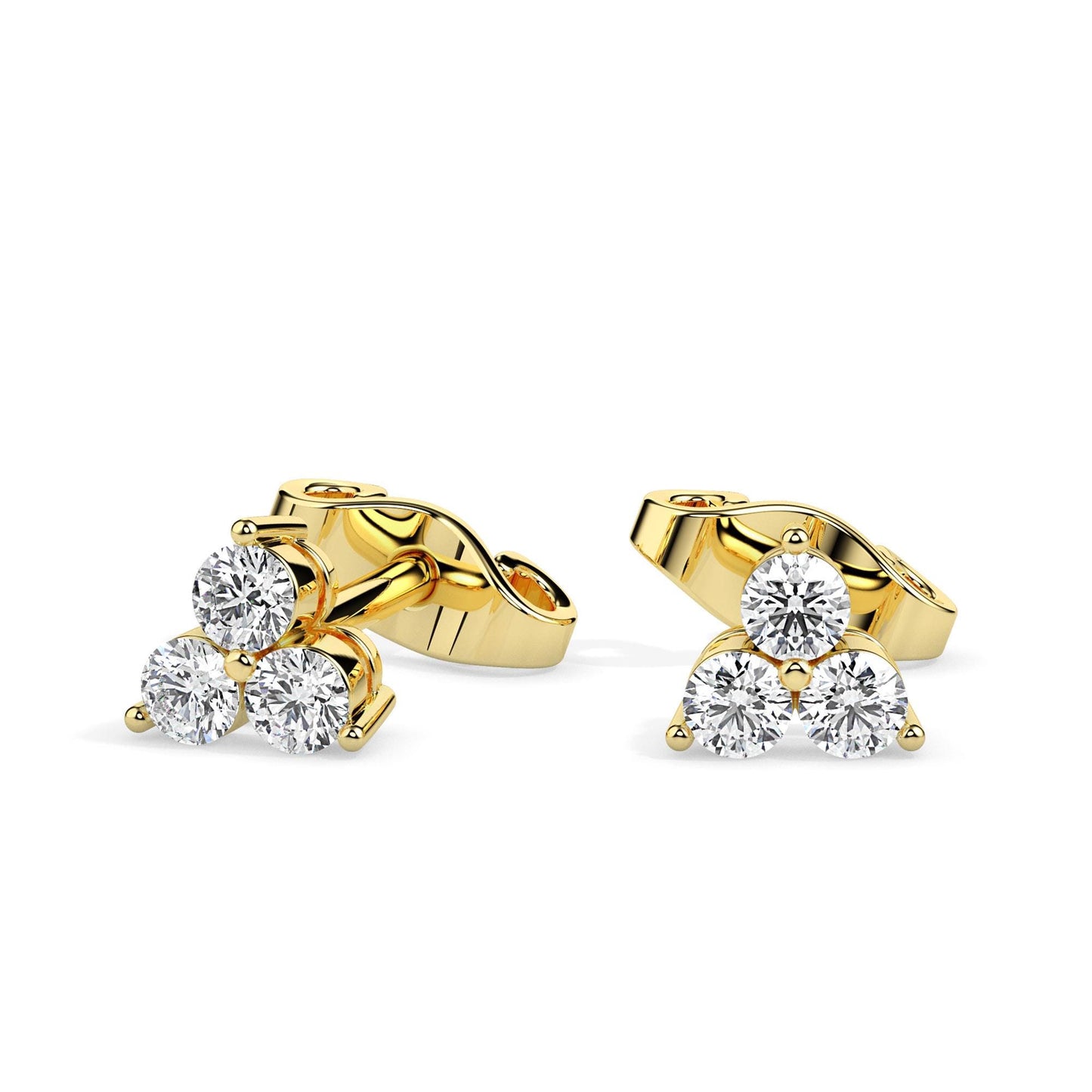 Classic Trinity Diamond Stud Earrings