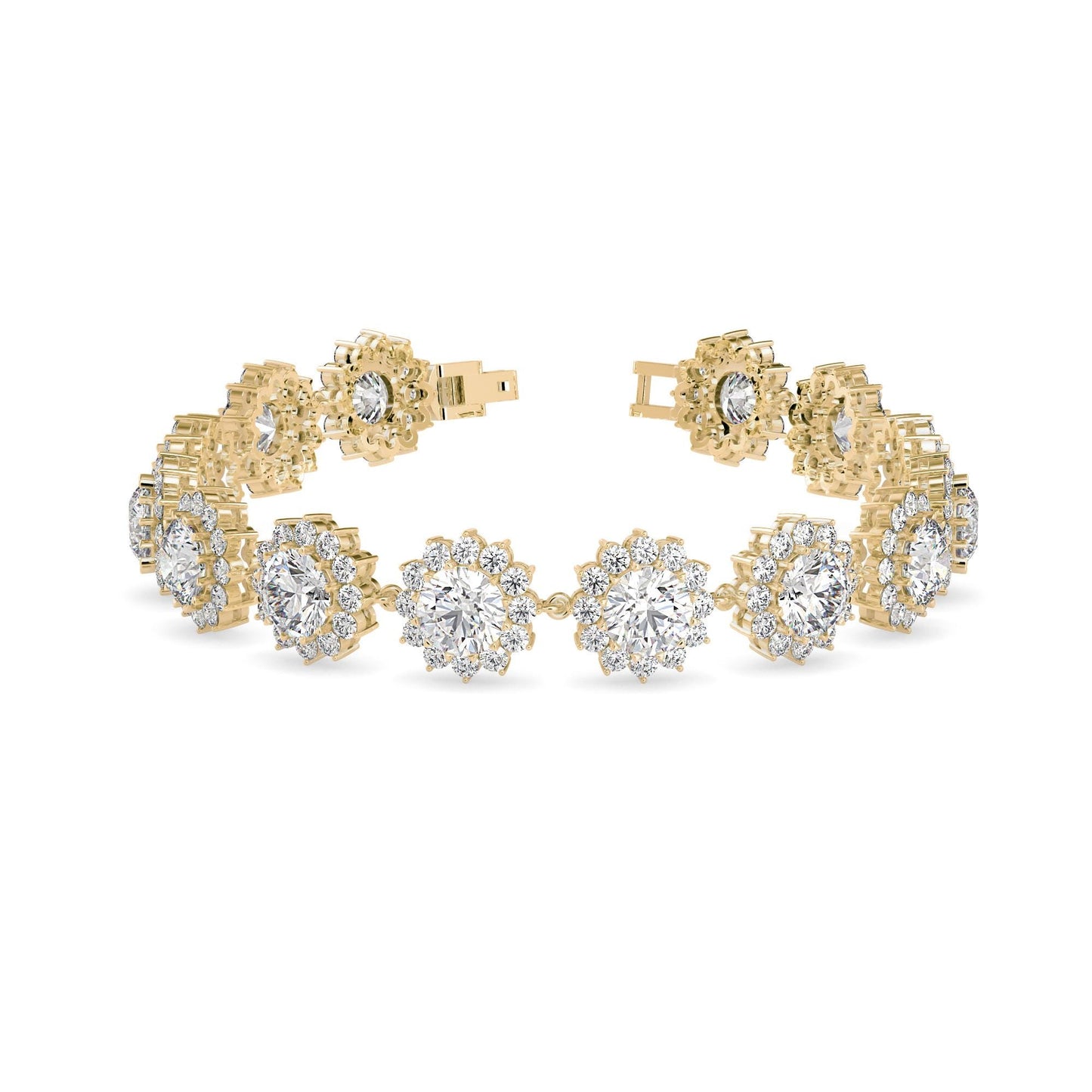 Floral Halo Diamond Bracelet