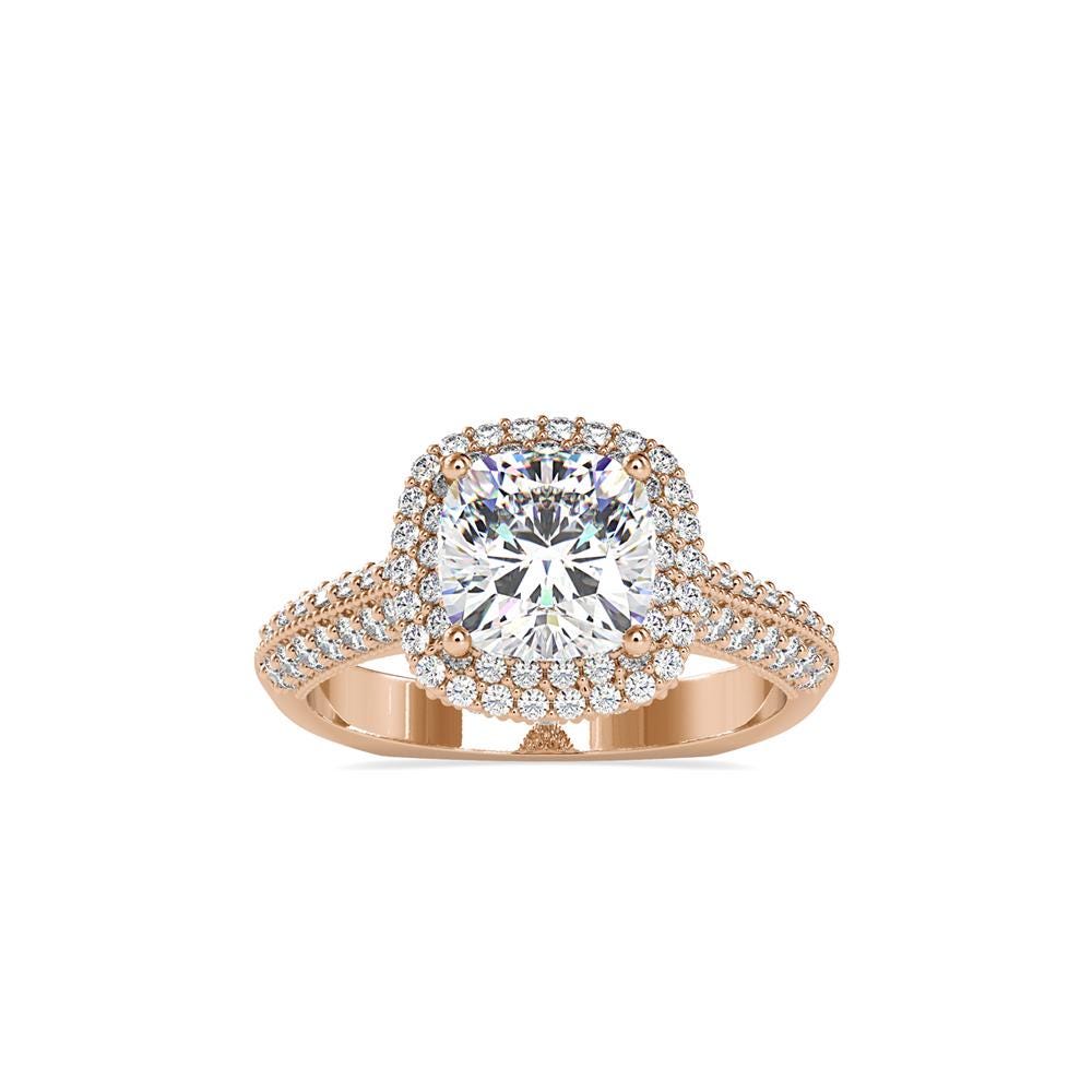 Cushion Cut Double Halo Engagement Ring