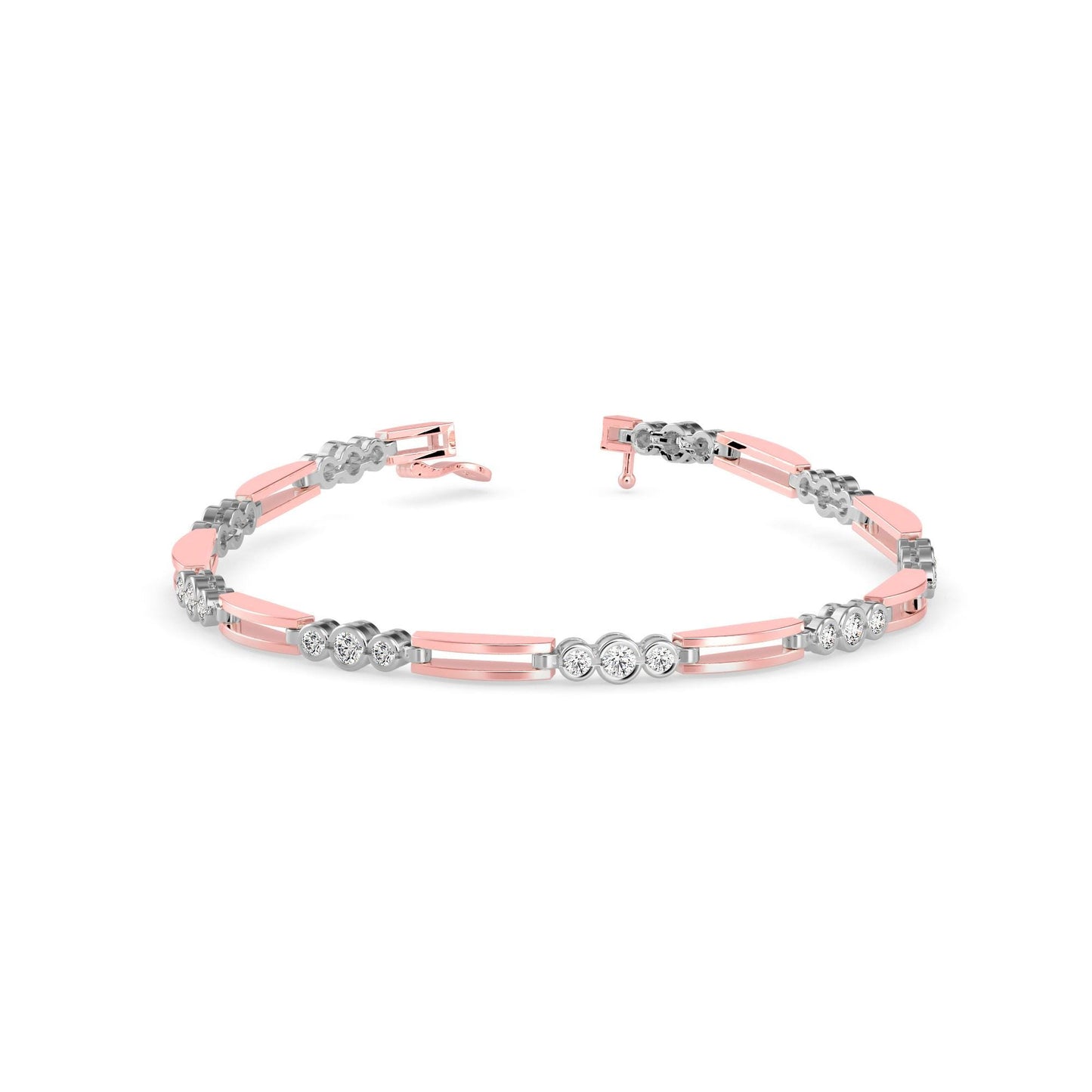 Modern Dual Bar Diamond Tennis Bracelet