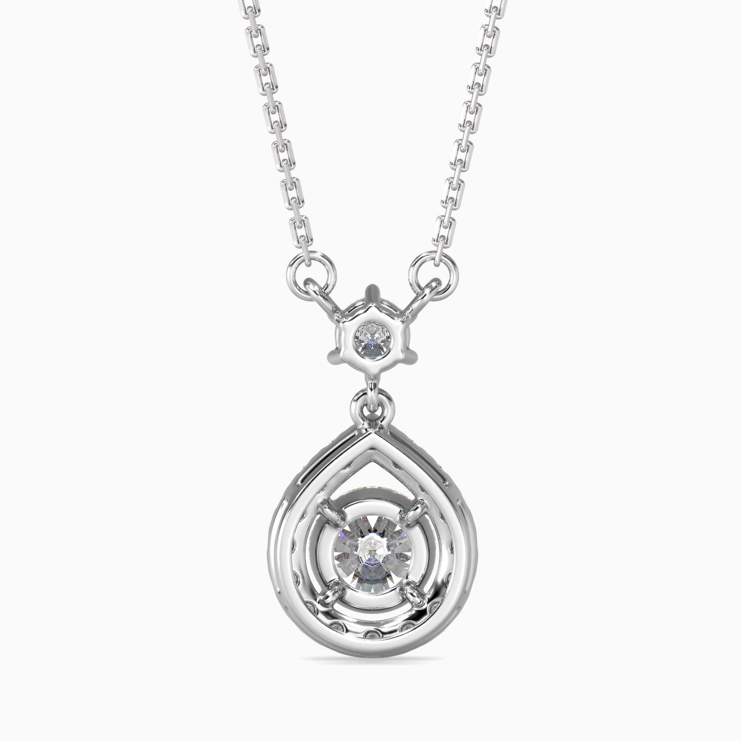 Teardrop Halo Diamond Pendant Necklace