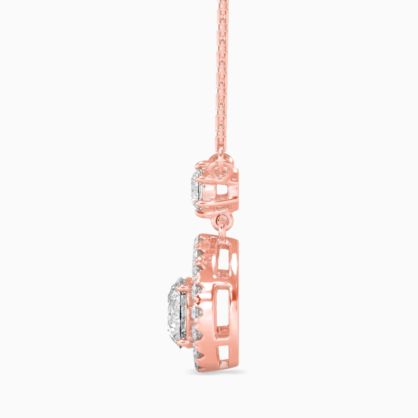 Teardrop Halo Diamond Pendant Necklace