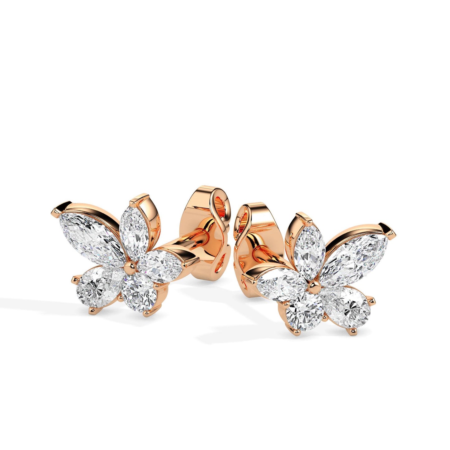 Floral Bloom Diamond Stud Earrings