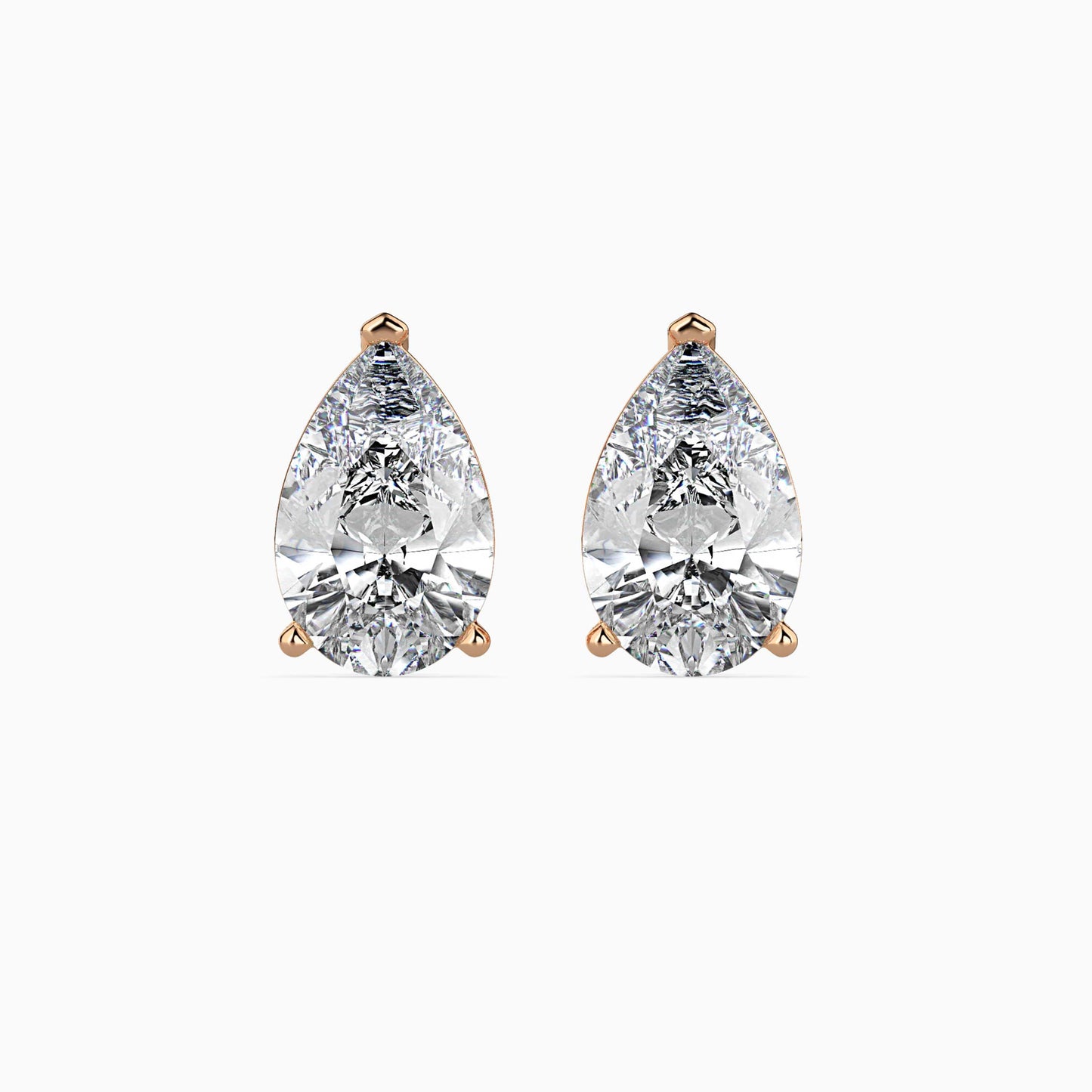 Pear Shaped Diamond Stud Earrings