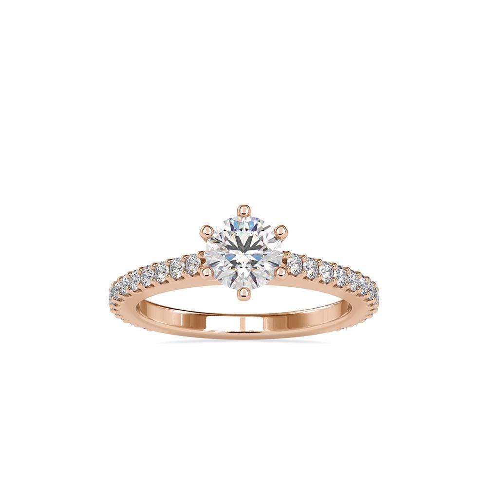 Round Diamond Solitaire with Pave Band