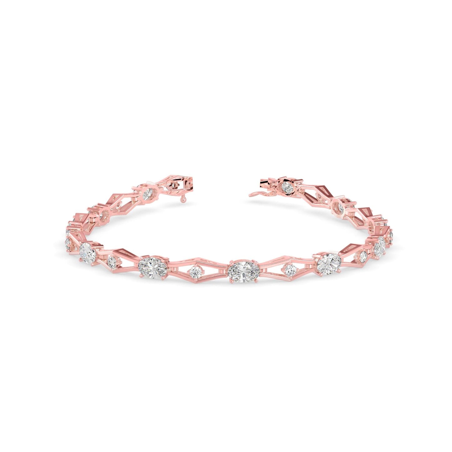 Geometric Diamond Tennis Bracelet