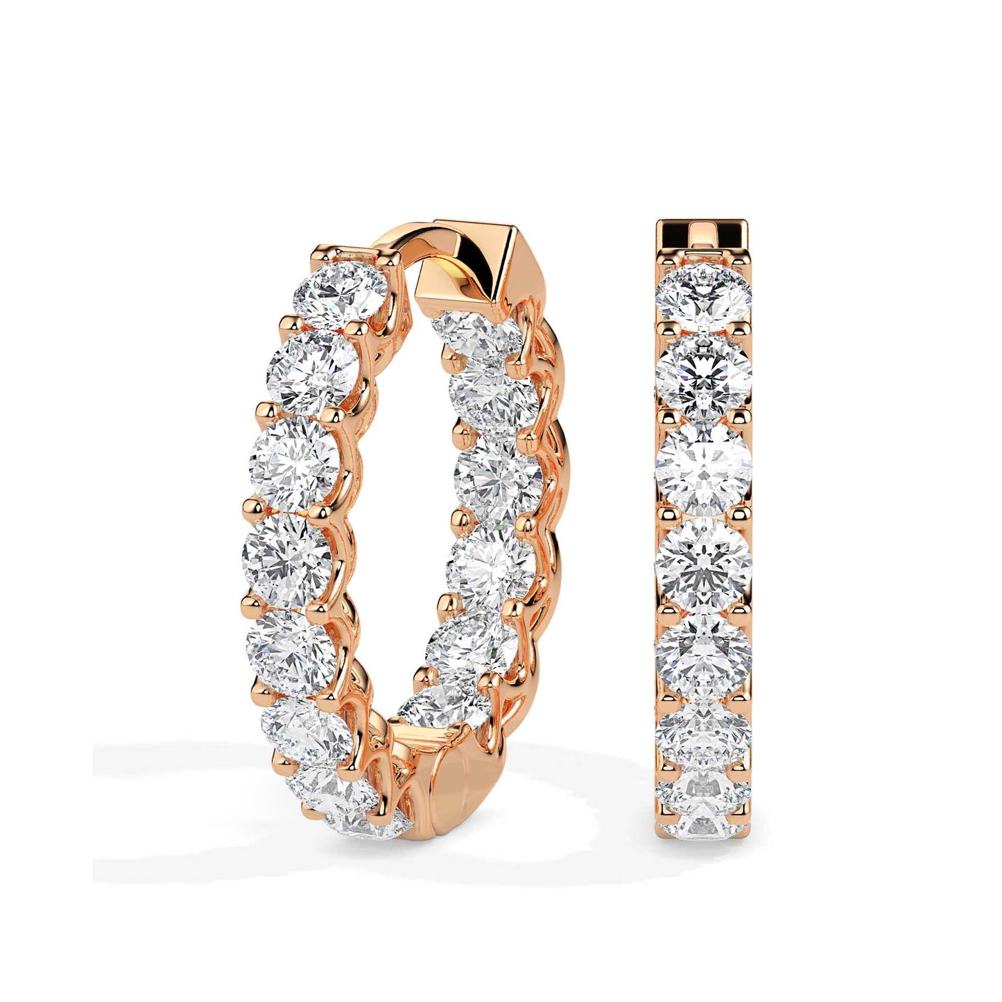Diamond Inside Out Hoop Earrings