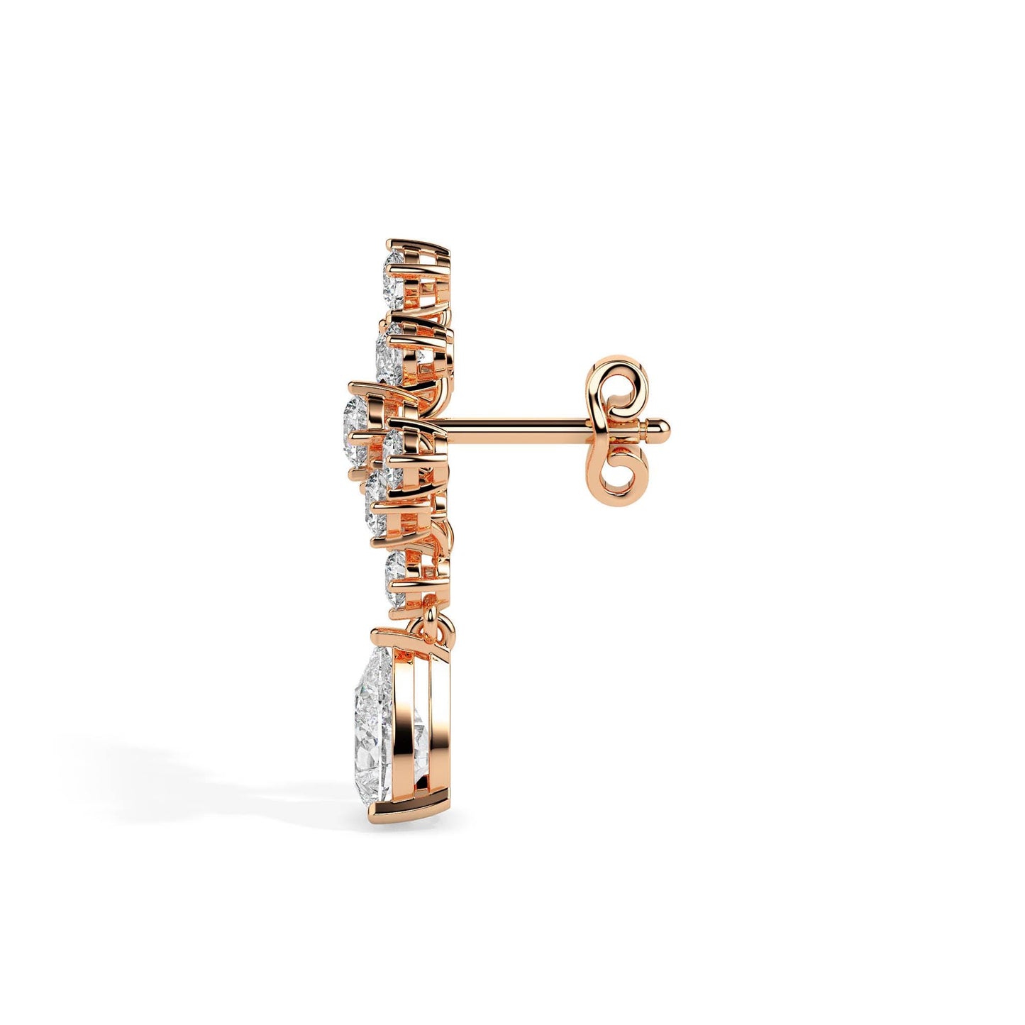 Teardrop Cluster Diamond Earrings