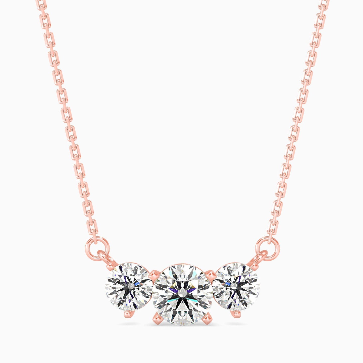 Three Stone Diamond Necklace