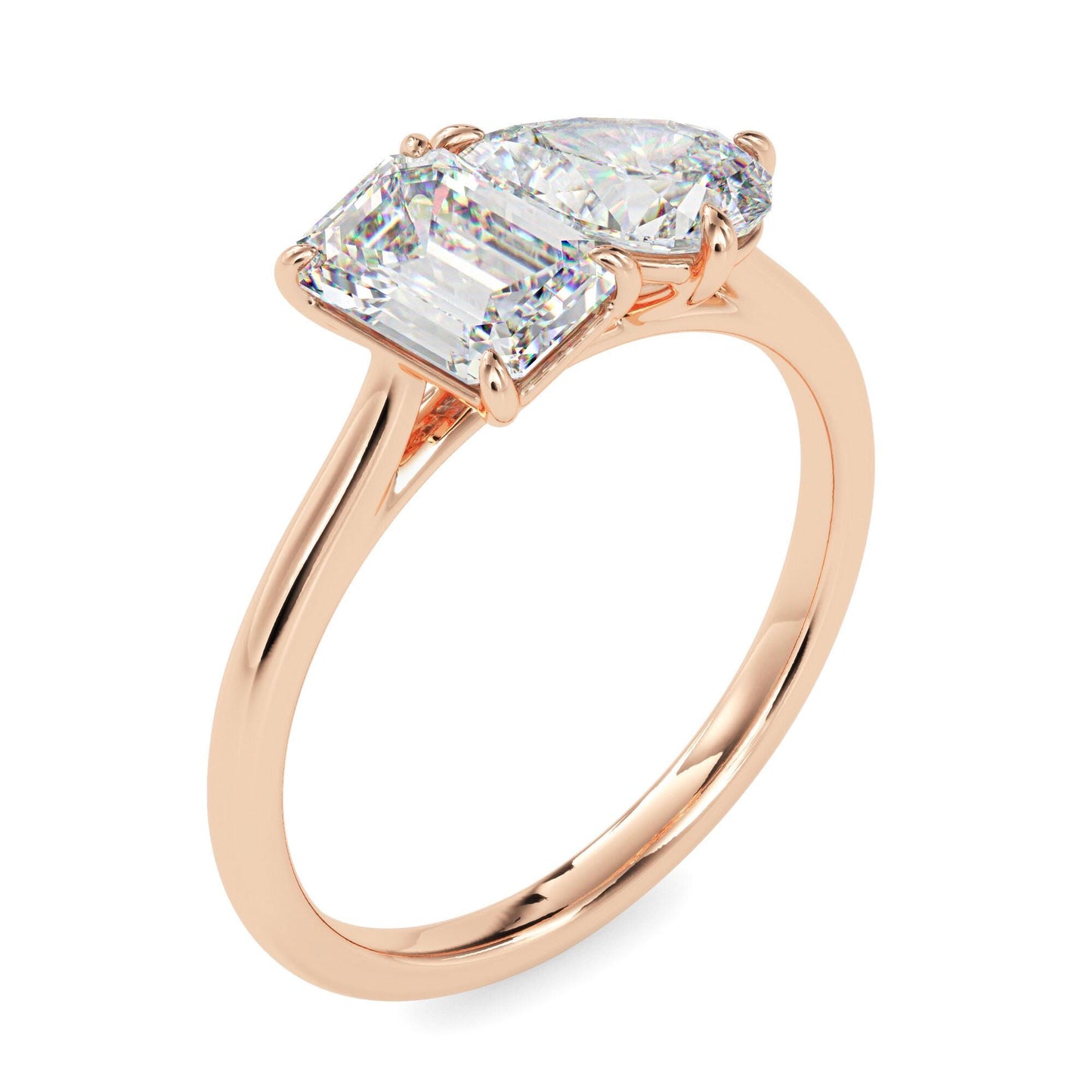 Emerald & Pear Cut Toi et Moi Ring