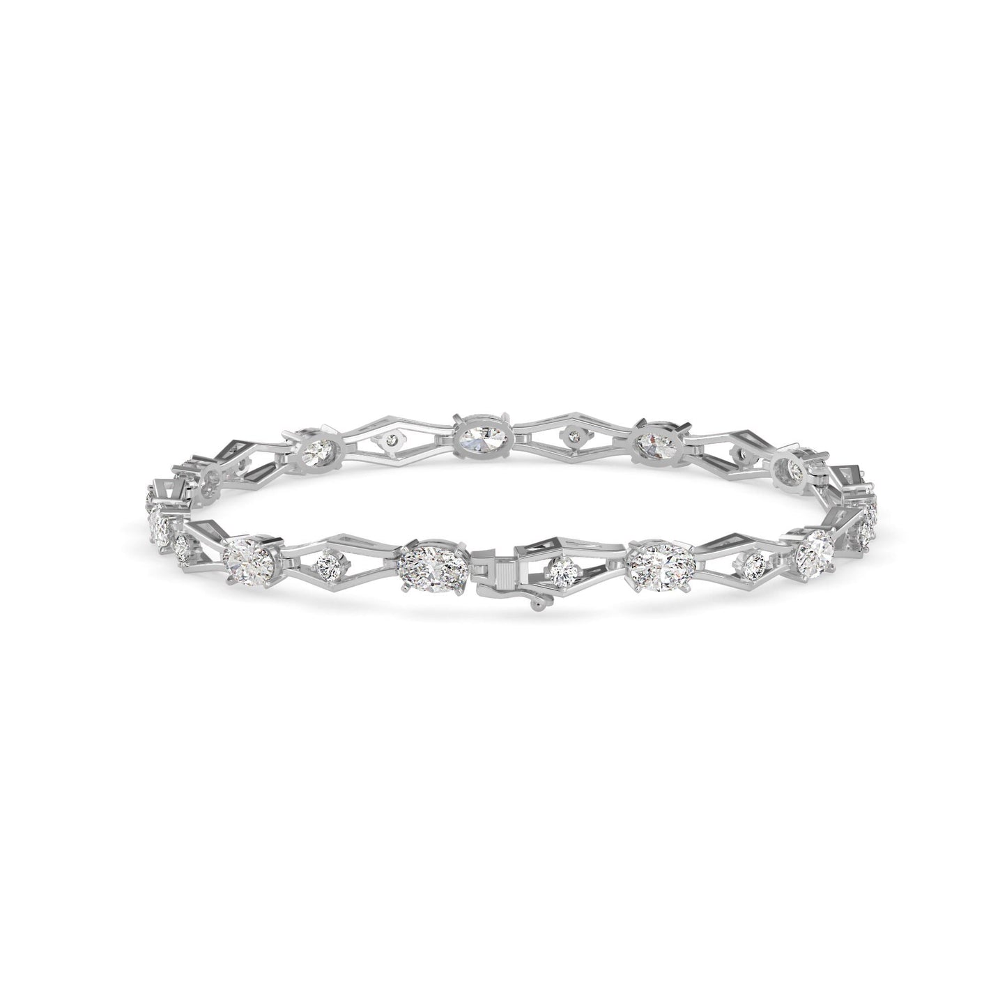 Geometric Diamond Tennis Bracelet