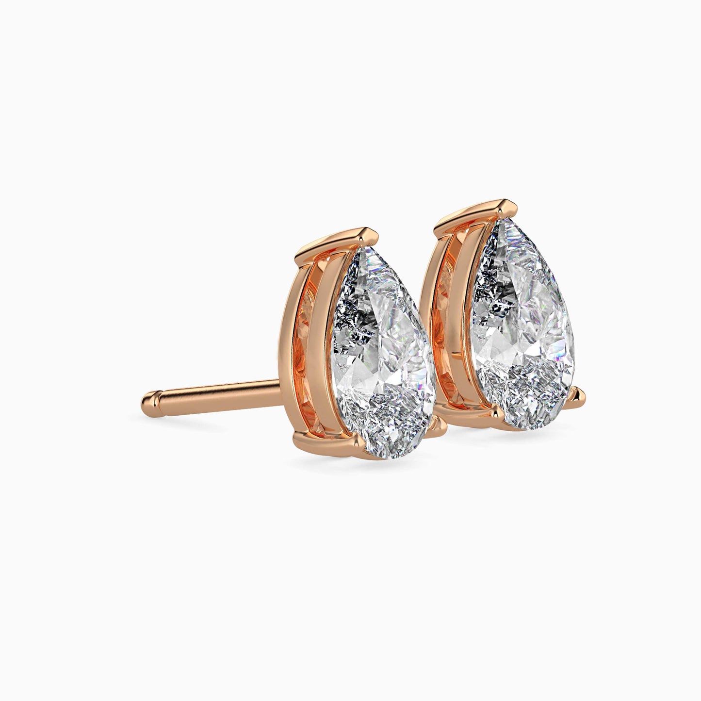 Pear Shaped Diamond Stud Earrings