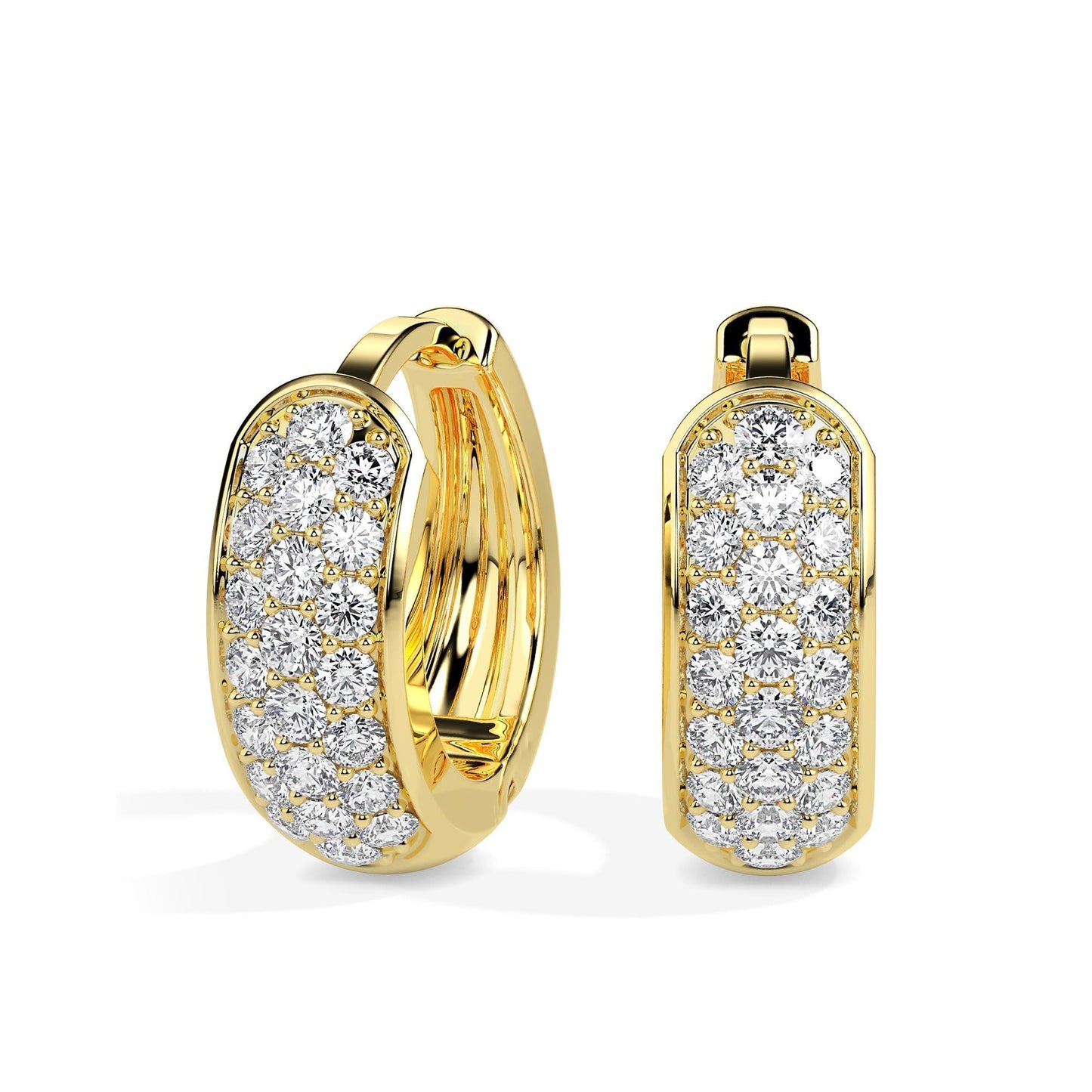 Pave Diamond Huggie Hoop Earrings