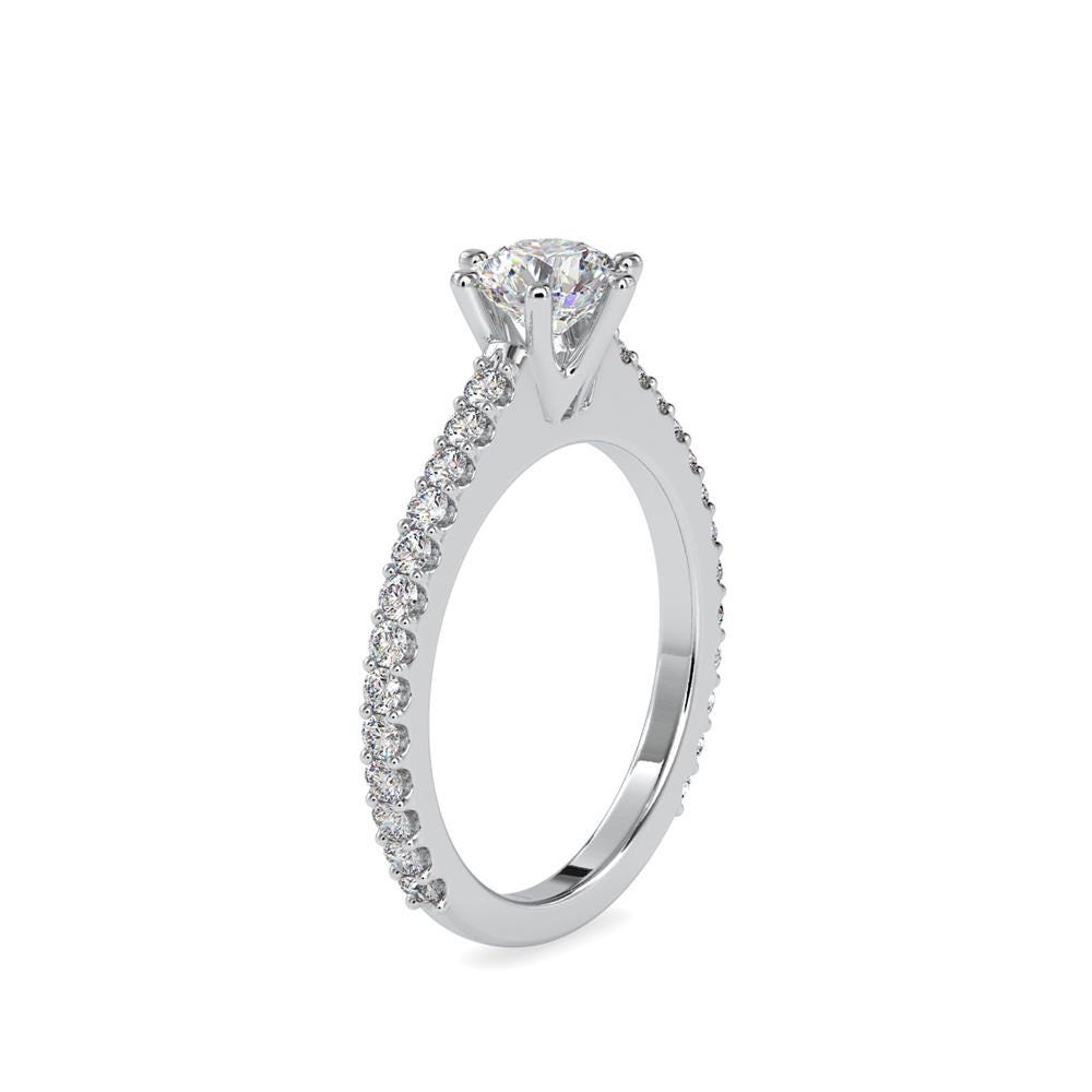 Round Diamond Solitaire with Pave Band