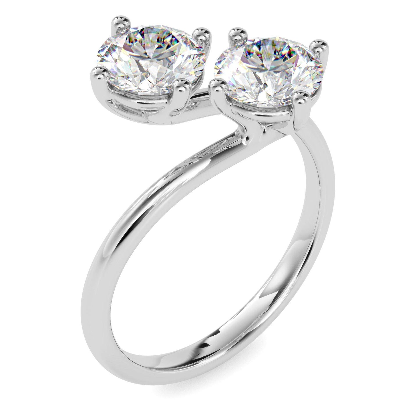 Double Round Cut Toi et Moi Ring