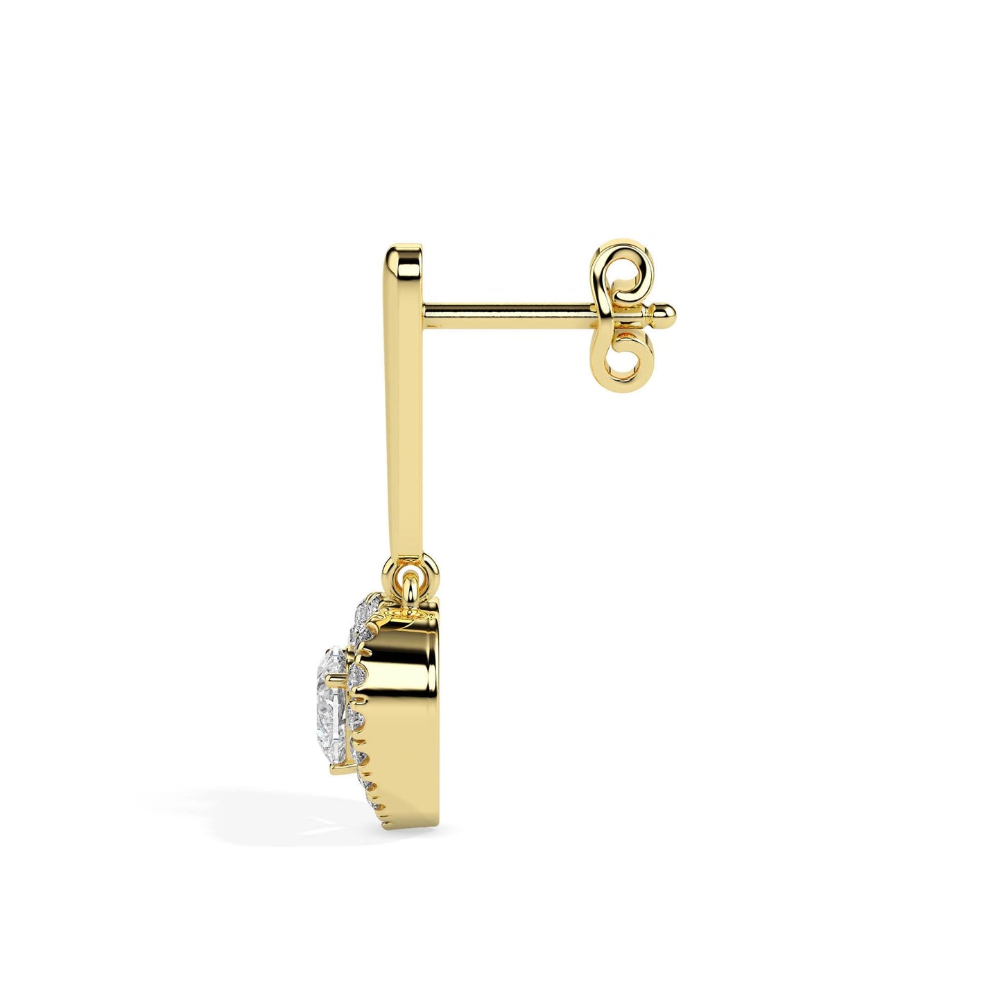 Heart Shaped Diamond Drop Earrings