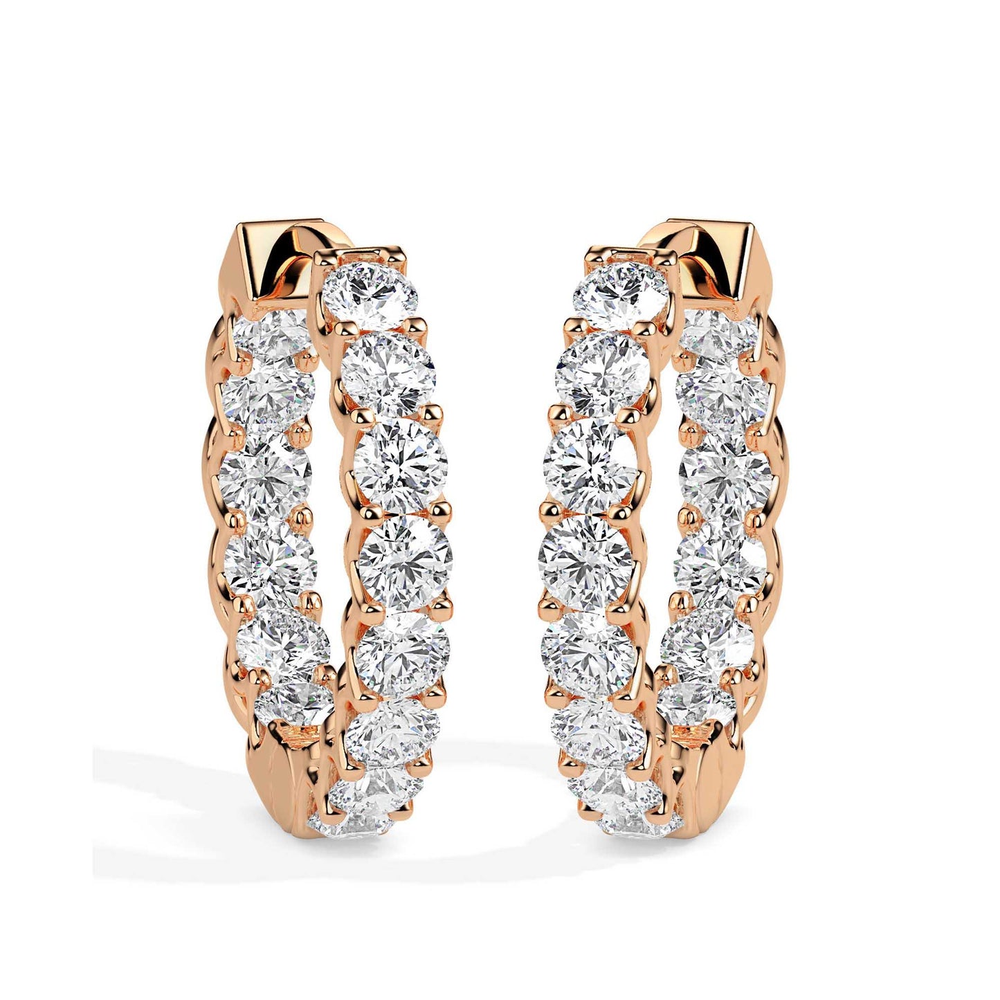 Diamond Inside Out Hoop Earrings