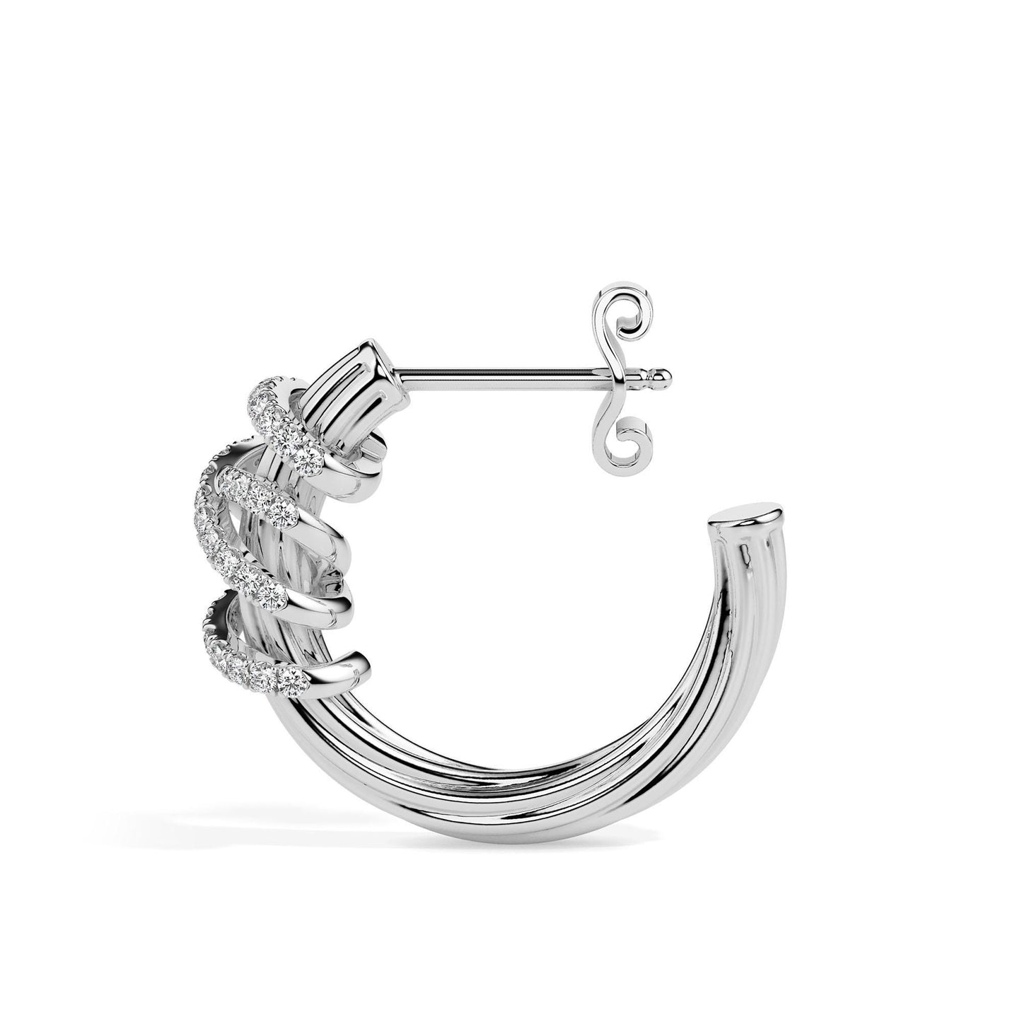 Twist Embrace Diamond Hoop Earrings