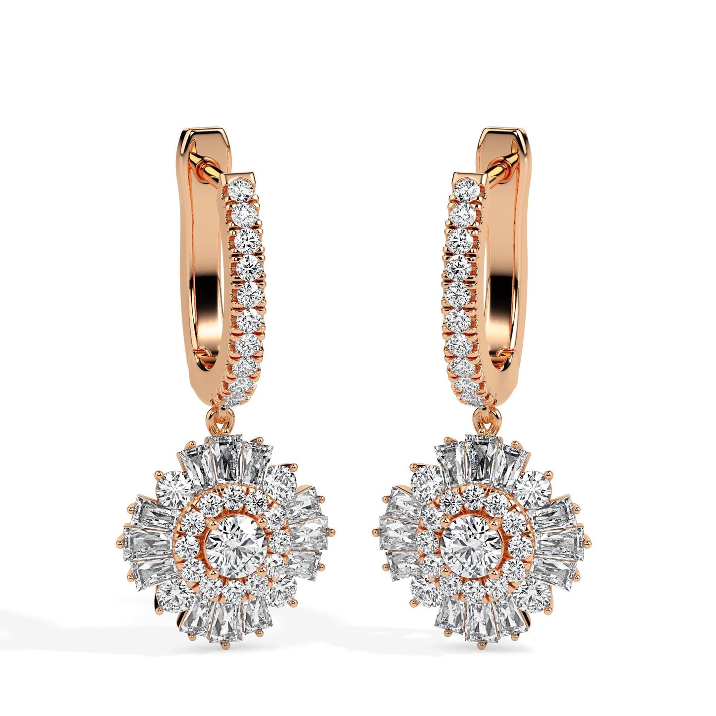 Floral Halo Drop Earrings