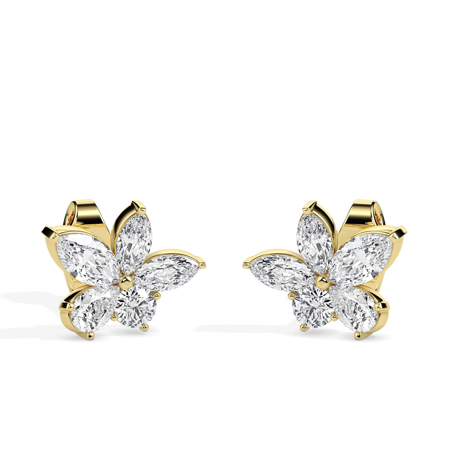 Floral Bloom Diamond Stud Earrings