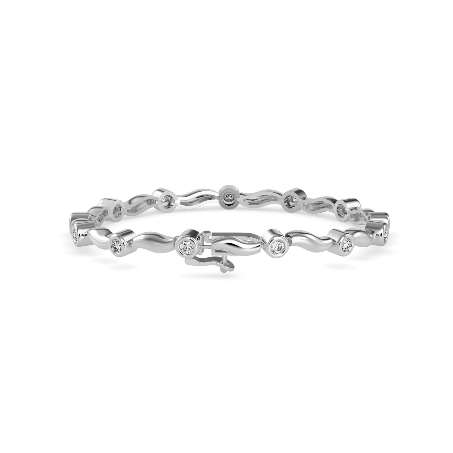 Wave Bezel Diamond Bracelet
