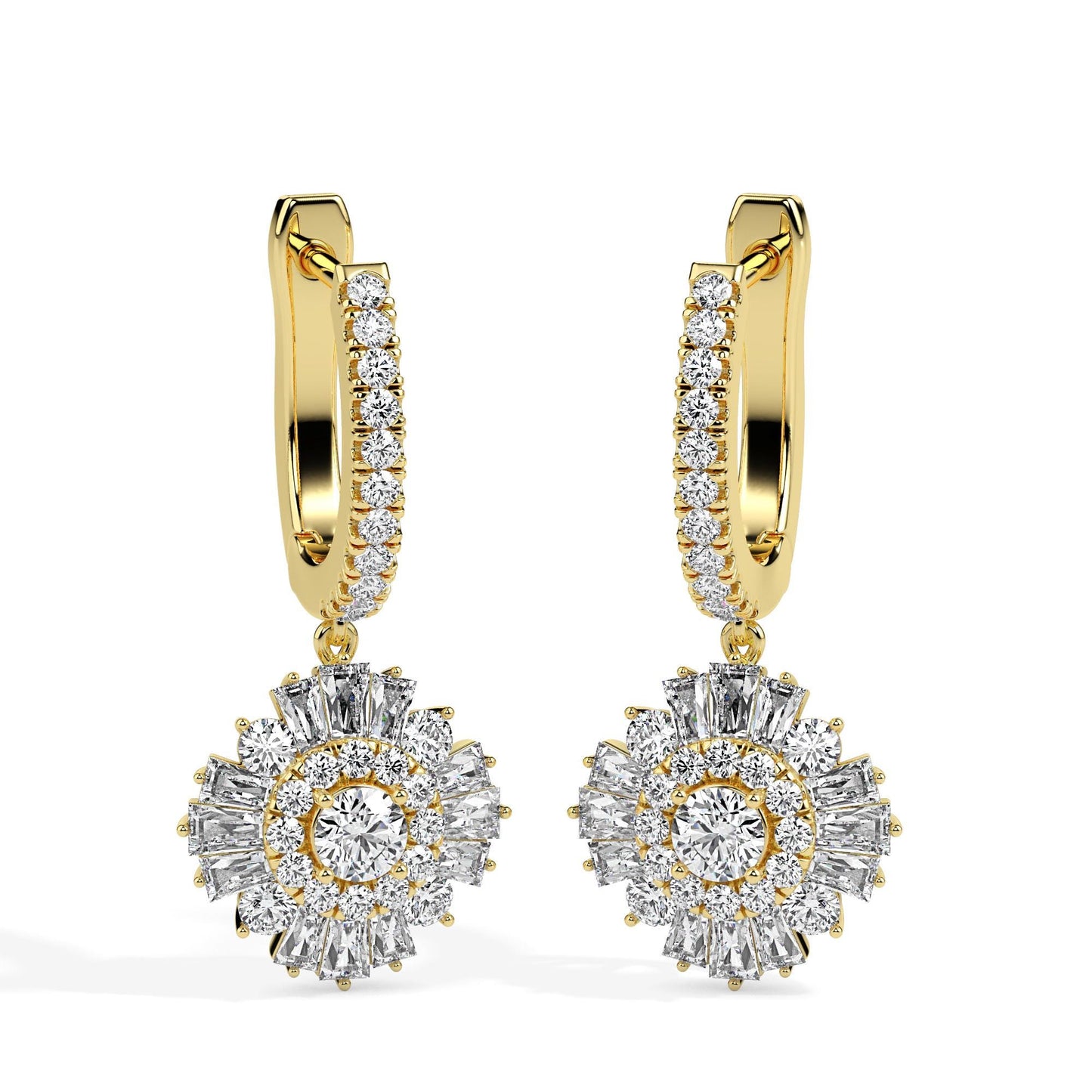 Floral Halo Drop Earrings