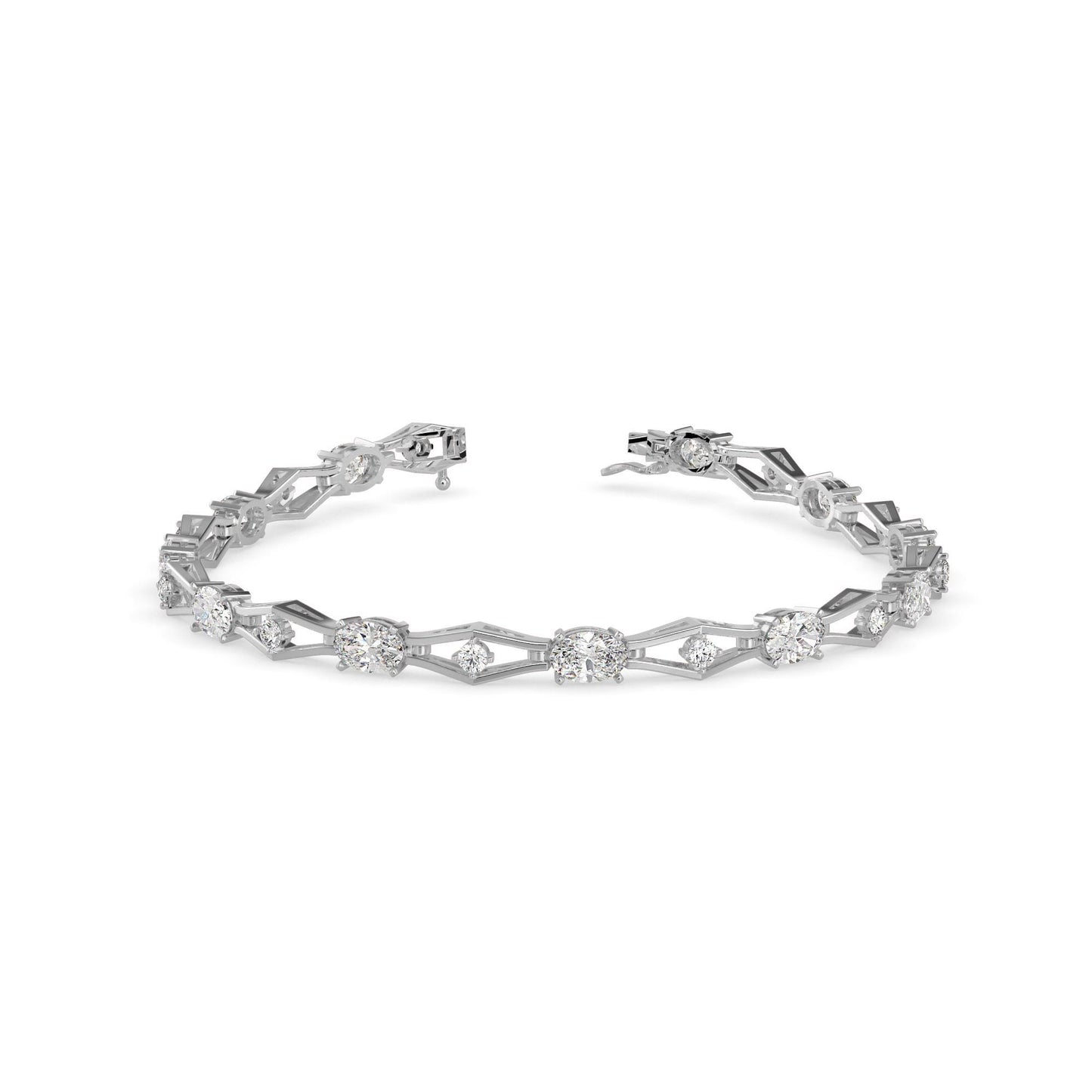 Geometric Diamond Tennis Bracelet