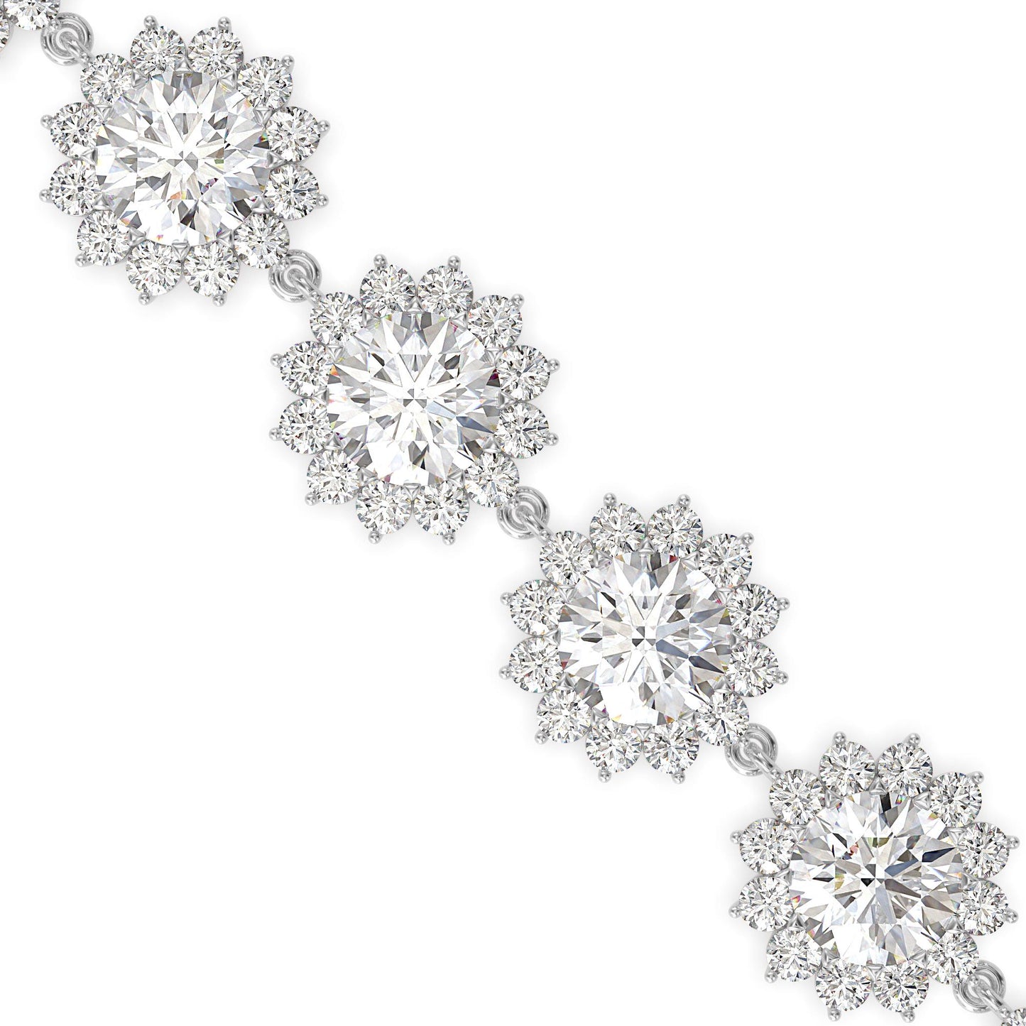 Floral Halo Diamond Bracelet