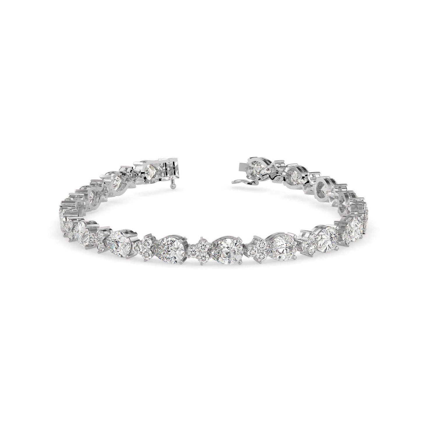 Pear-Shaped Diamond Tennis Bracelet