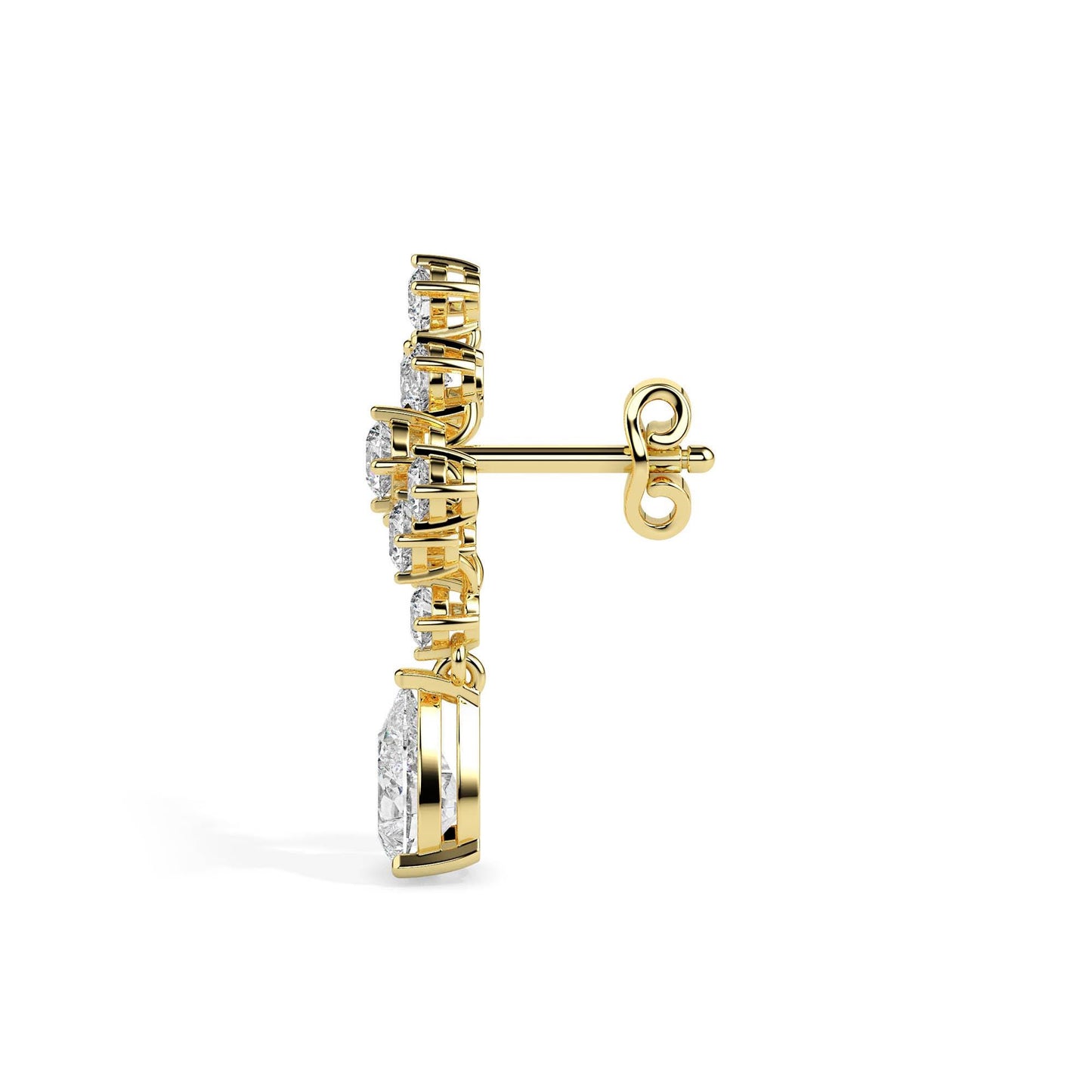 Teardrop Cluster Diamond Earrings