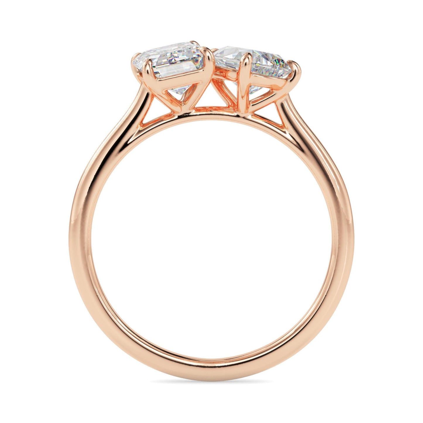 Emerald & Pear Cut Toi et Moi Ring