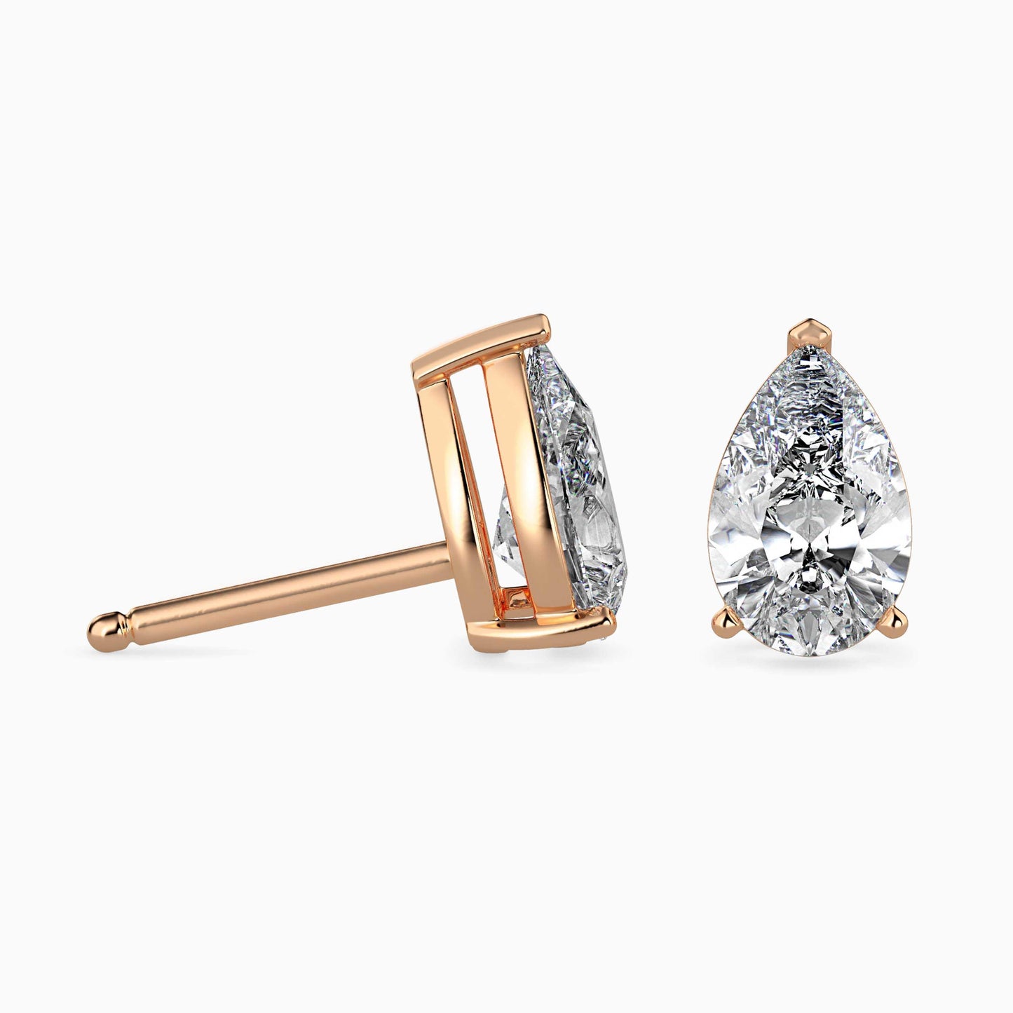 Pear Shaped Diamond Stud Earrings