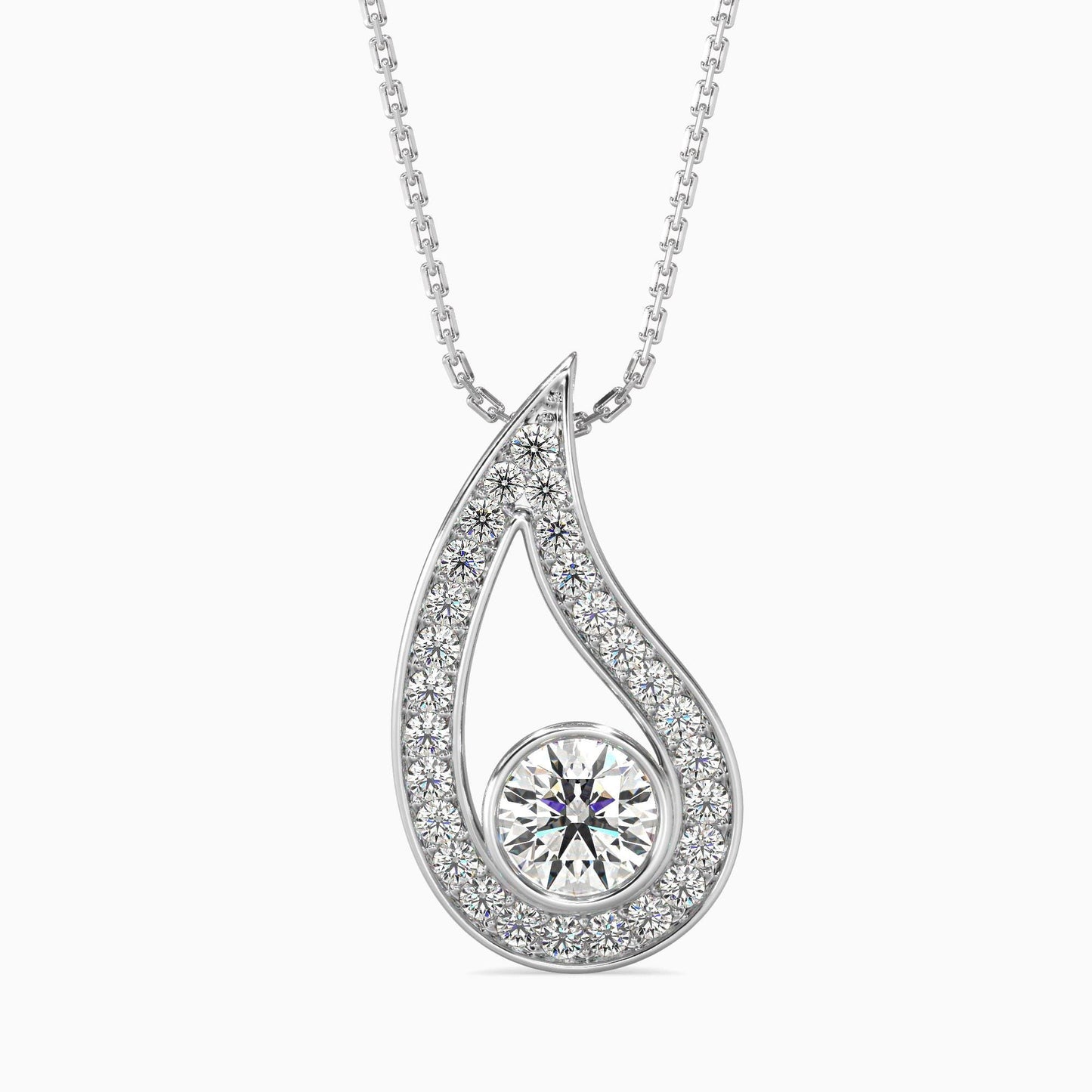 Teardrop Diamond Pendant Necklace