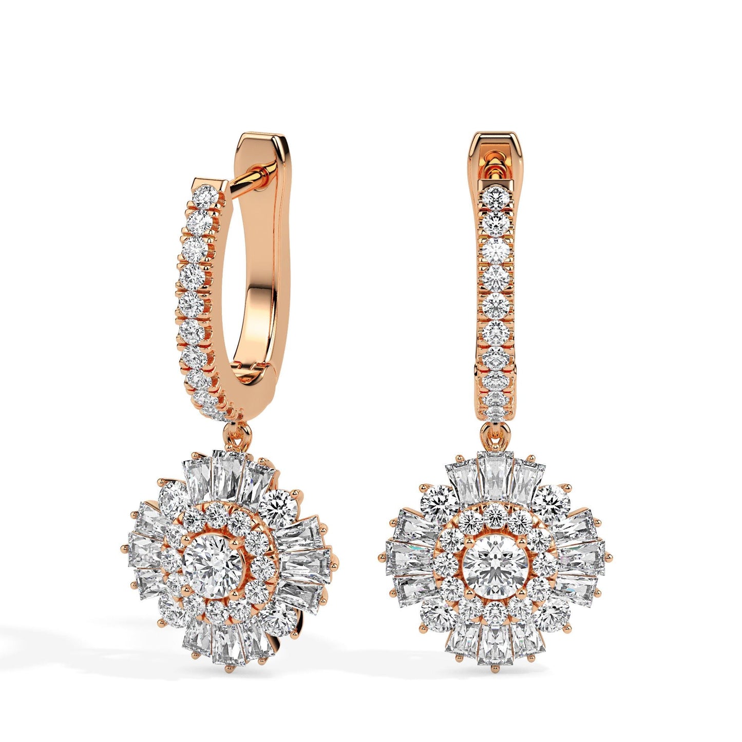 Floral Halo Drop Earrings