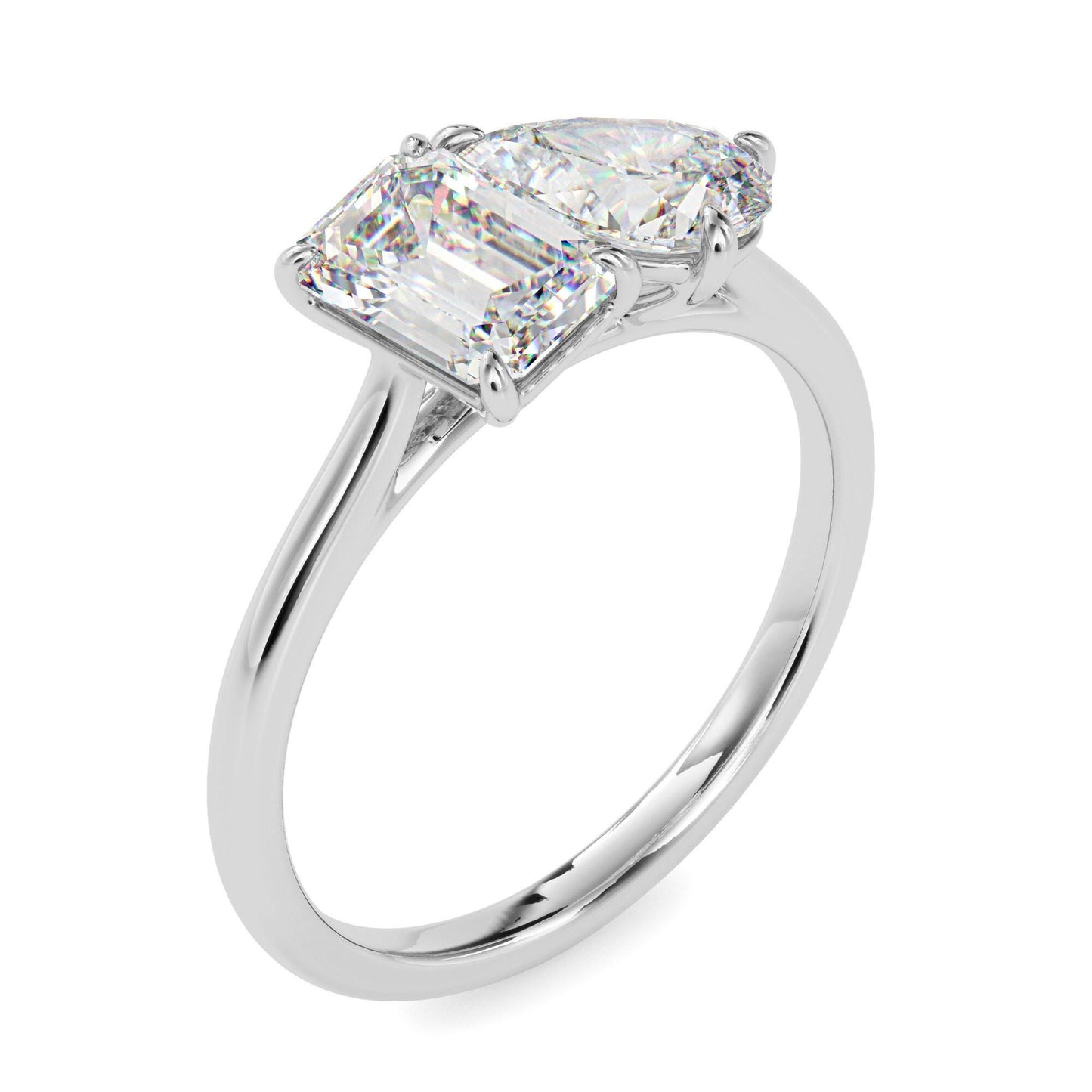 Emerald & Pear Cut Toi et Moi Ring