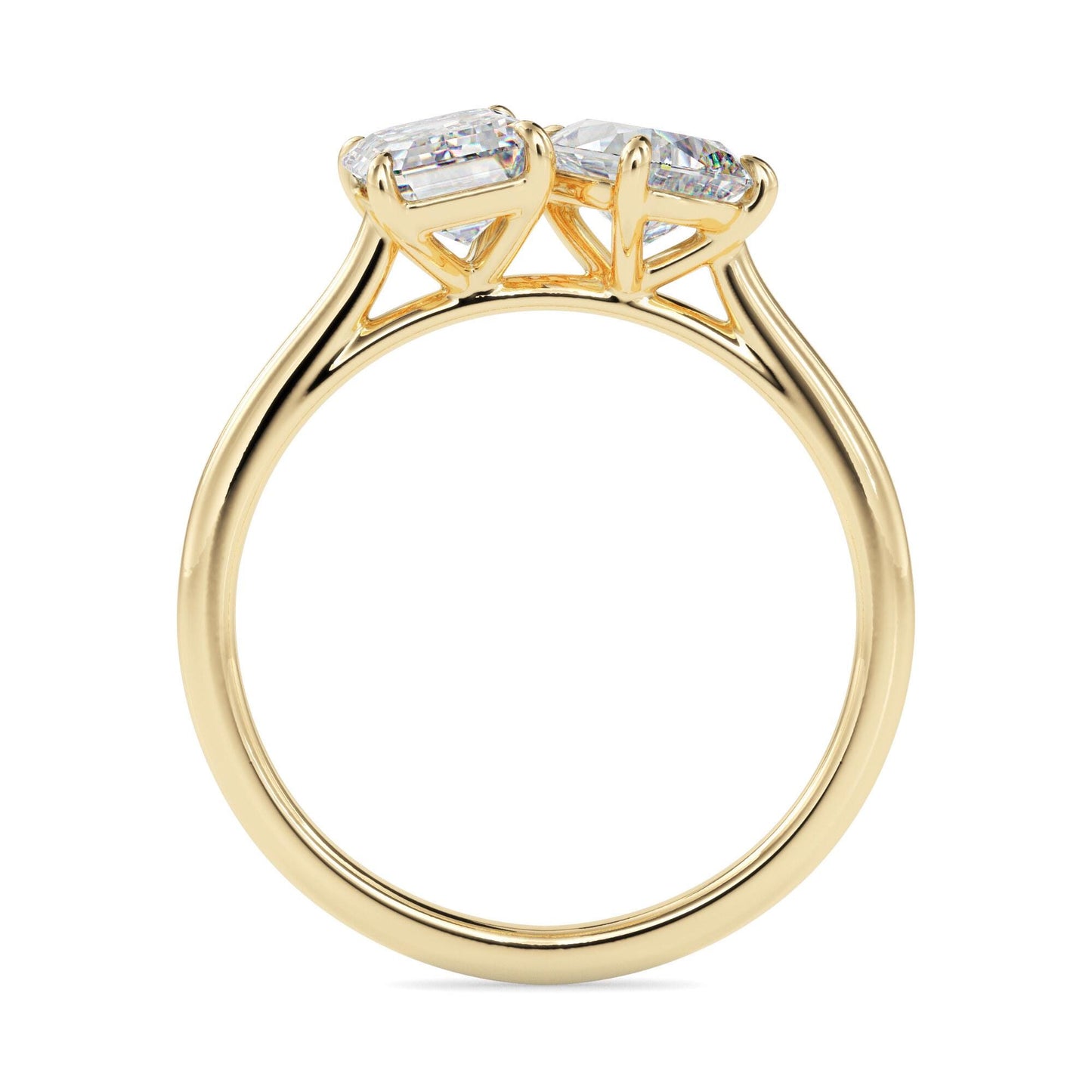 Emerald & Pear Cut Toi et Moi Ring