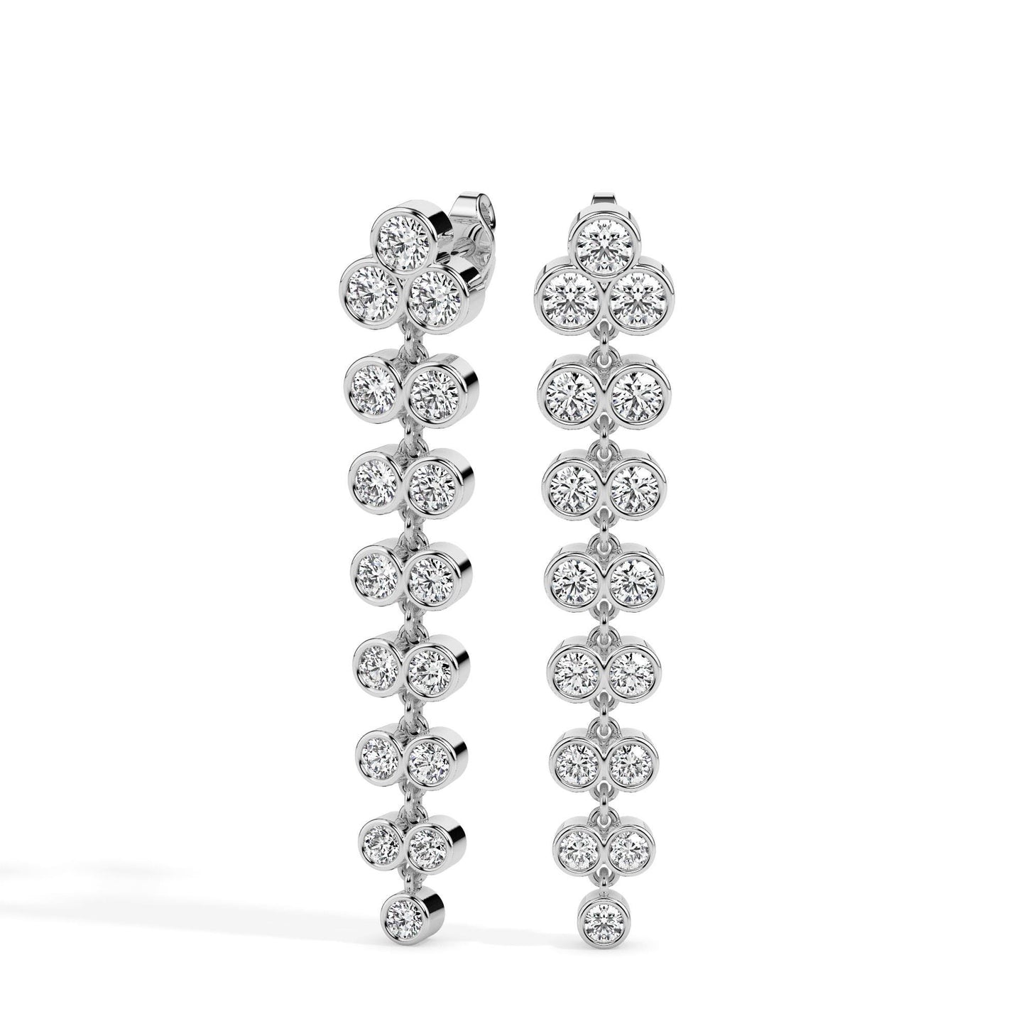Diamond Cluster Drop Earrings